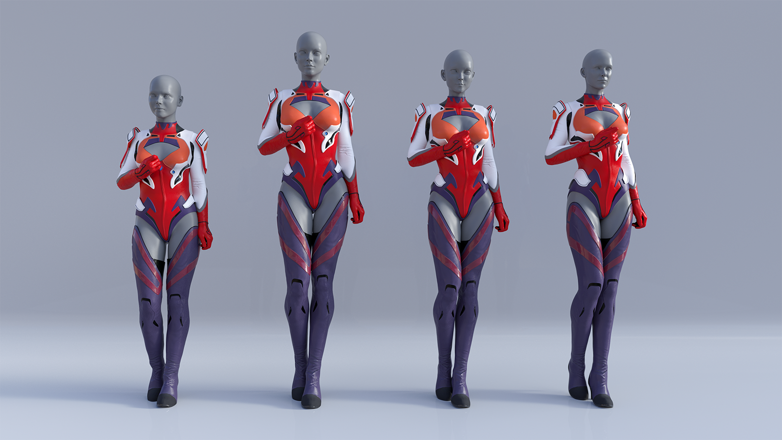 Red Seraphim Suit for Genesis 8 and 8.1 Female by N/A