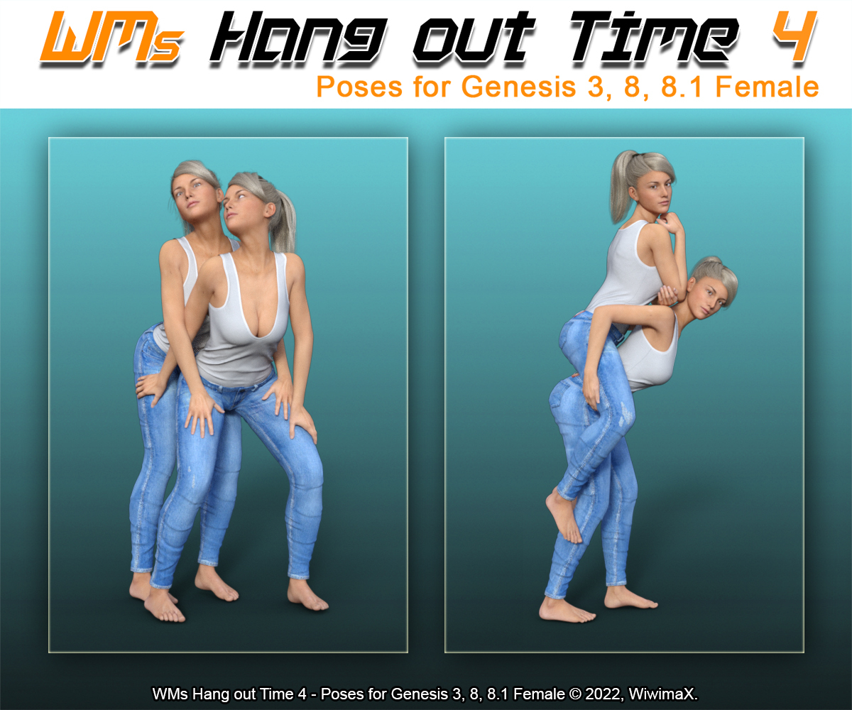 WMs Hang out Time 4 - Poses for Genesis 3, 8, 8.1 Female by N/A