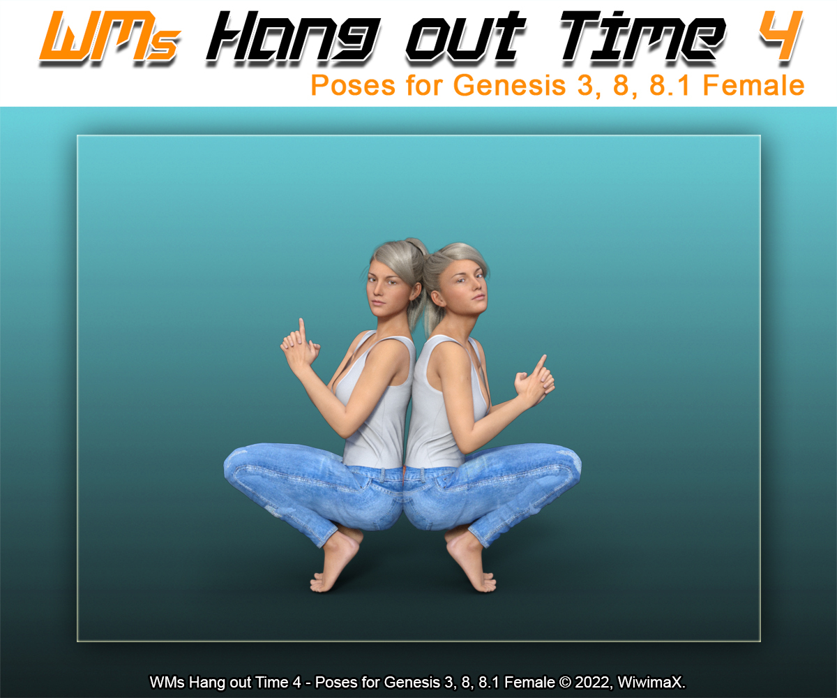 WMs Hang out Time 4 - Poses for Genesis 3, 8, 8.1 Female by N/A