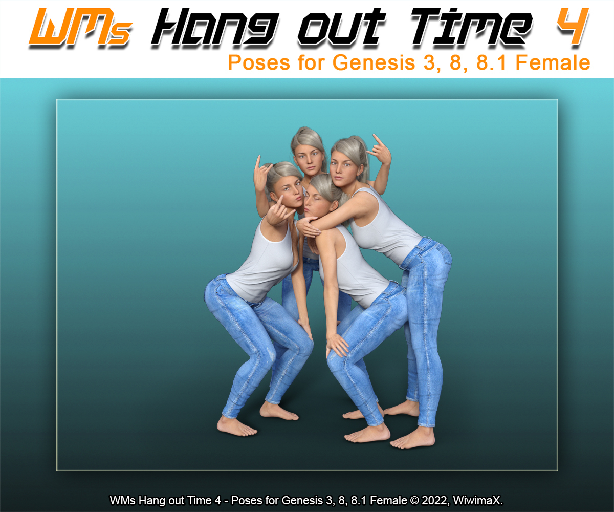 WMs Hang out Time 4 - Poses for Genesis 3, 8, 8.1 Female by N/A