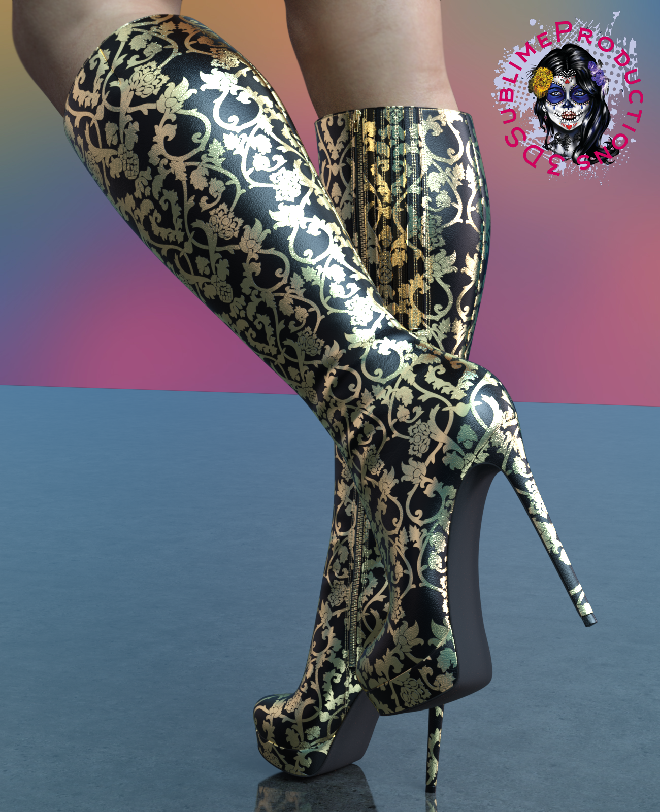 SublimeFashion for Knee High Stiletto Heel Boots by N/A