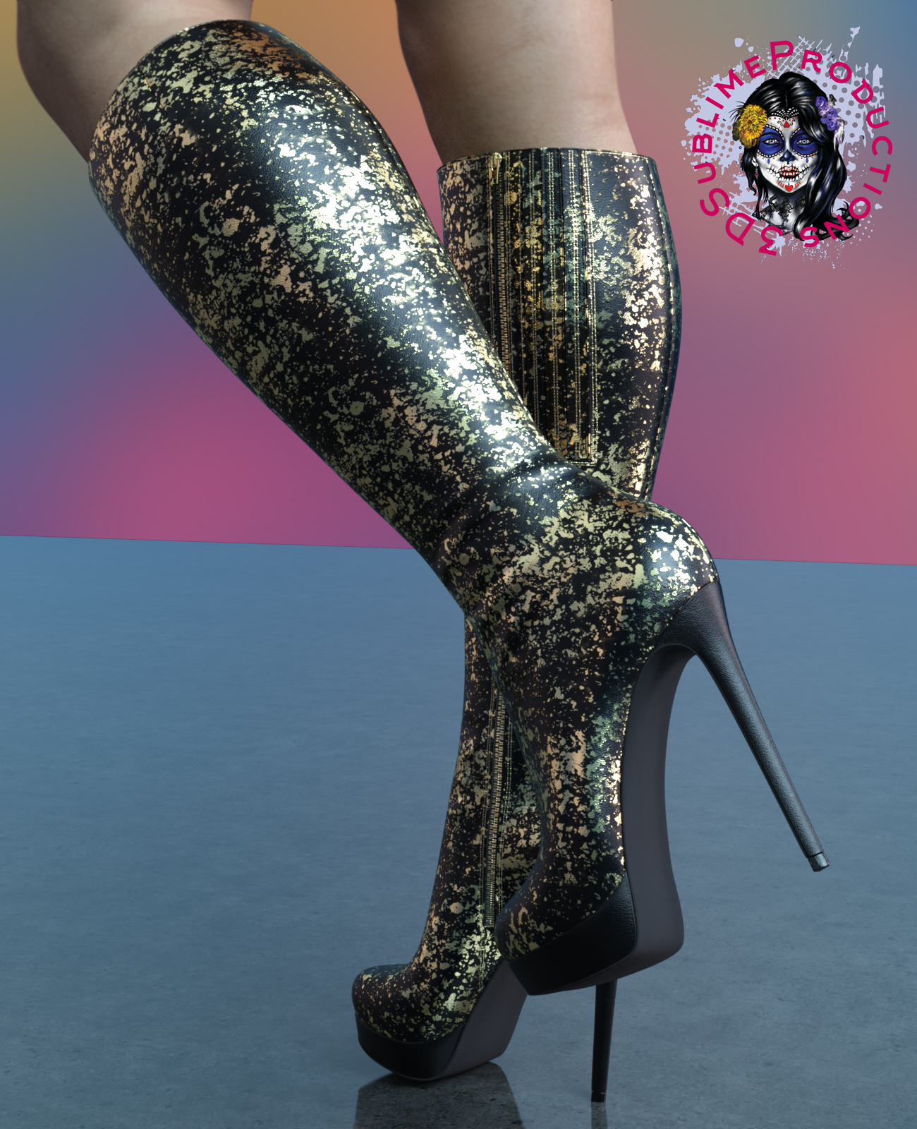SublimeFashion for Knee High Stiletto Heel Boots by N/A