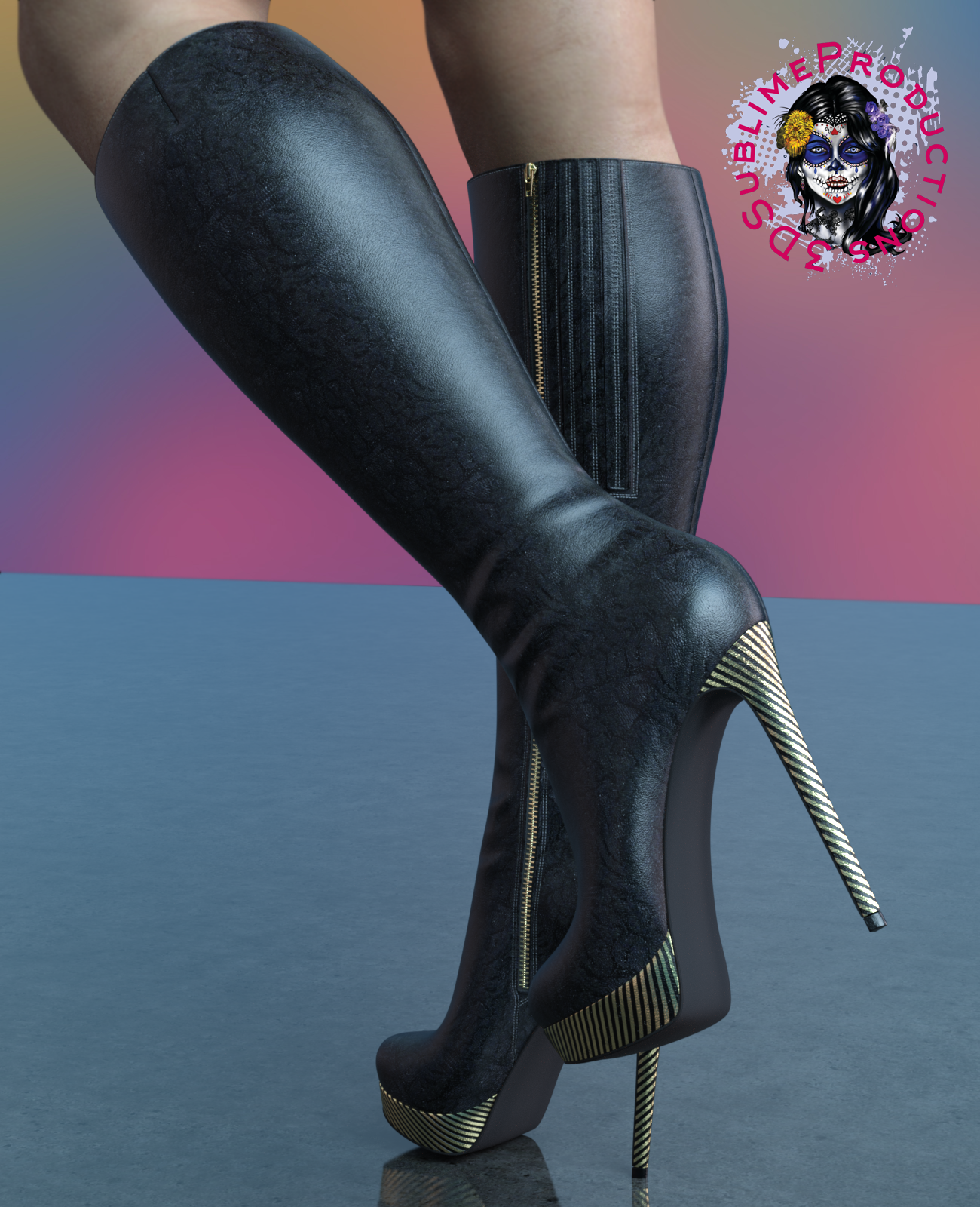 SublimeFashion for Knee High Stiletto Heel Boots by N/A