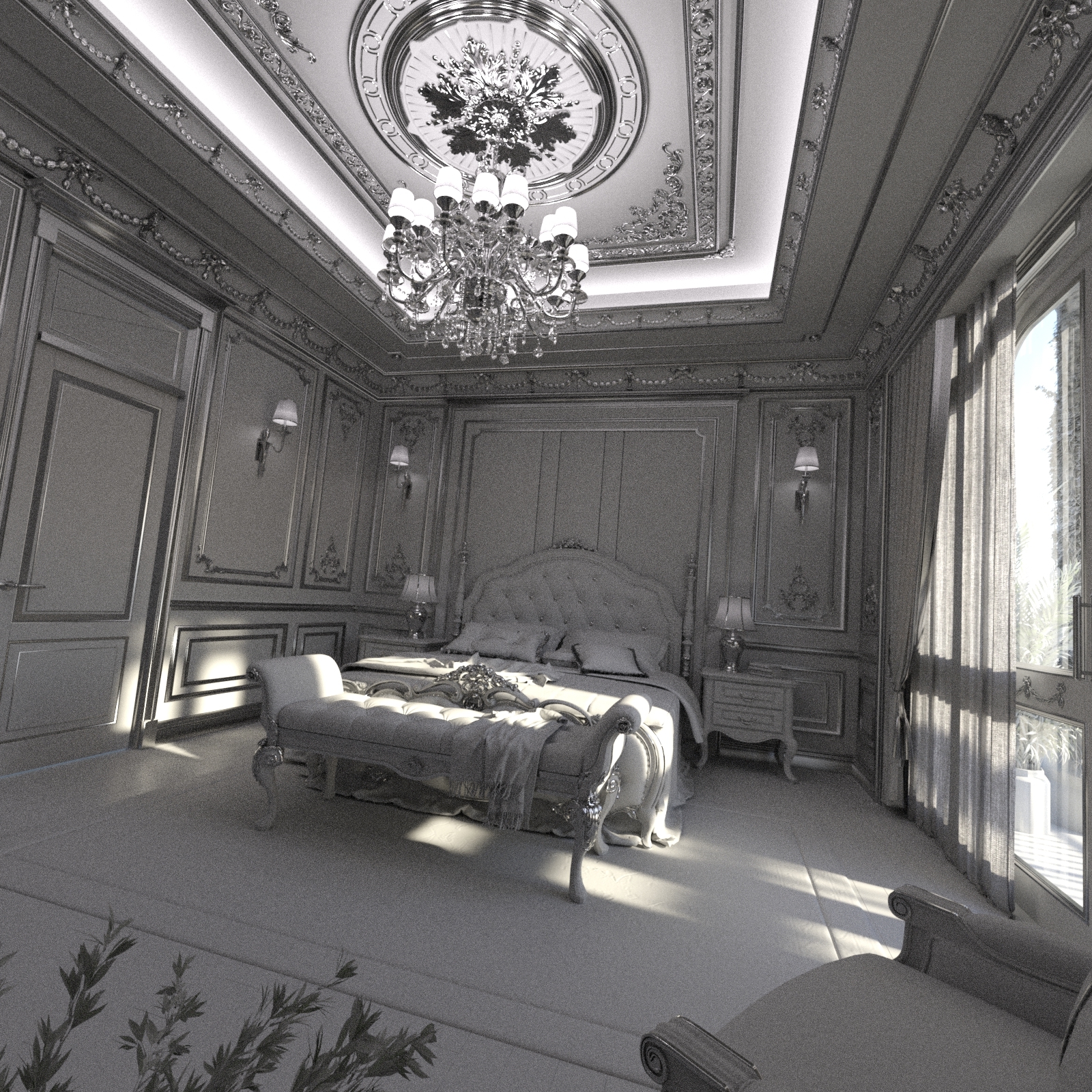 Elegant Bedroom by N/A