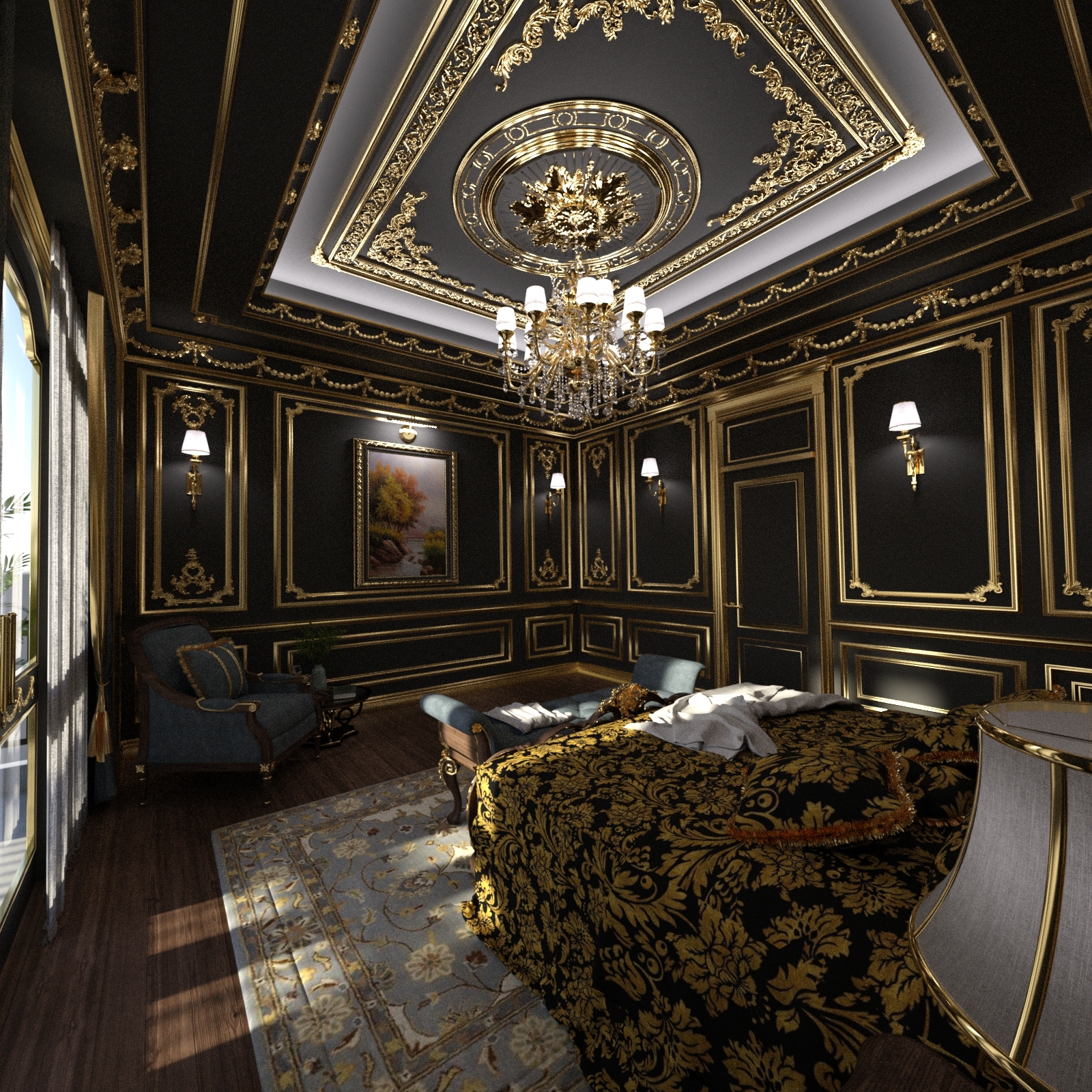 Elegant Bedroom by N/A