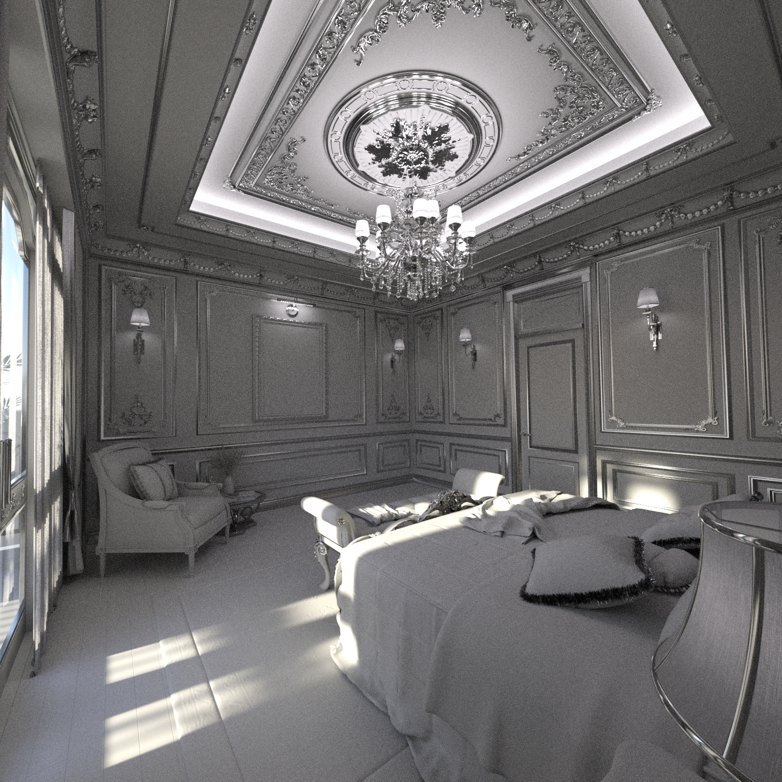Elegant Bedroom by N/A