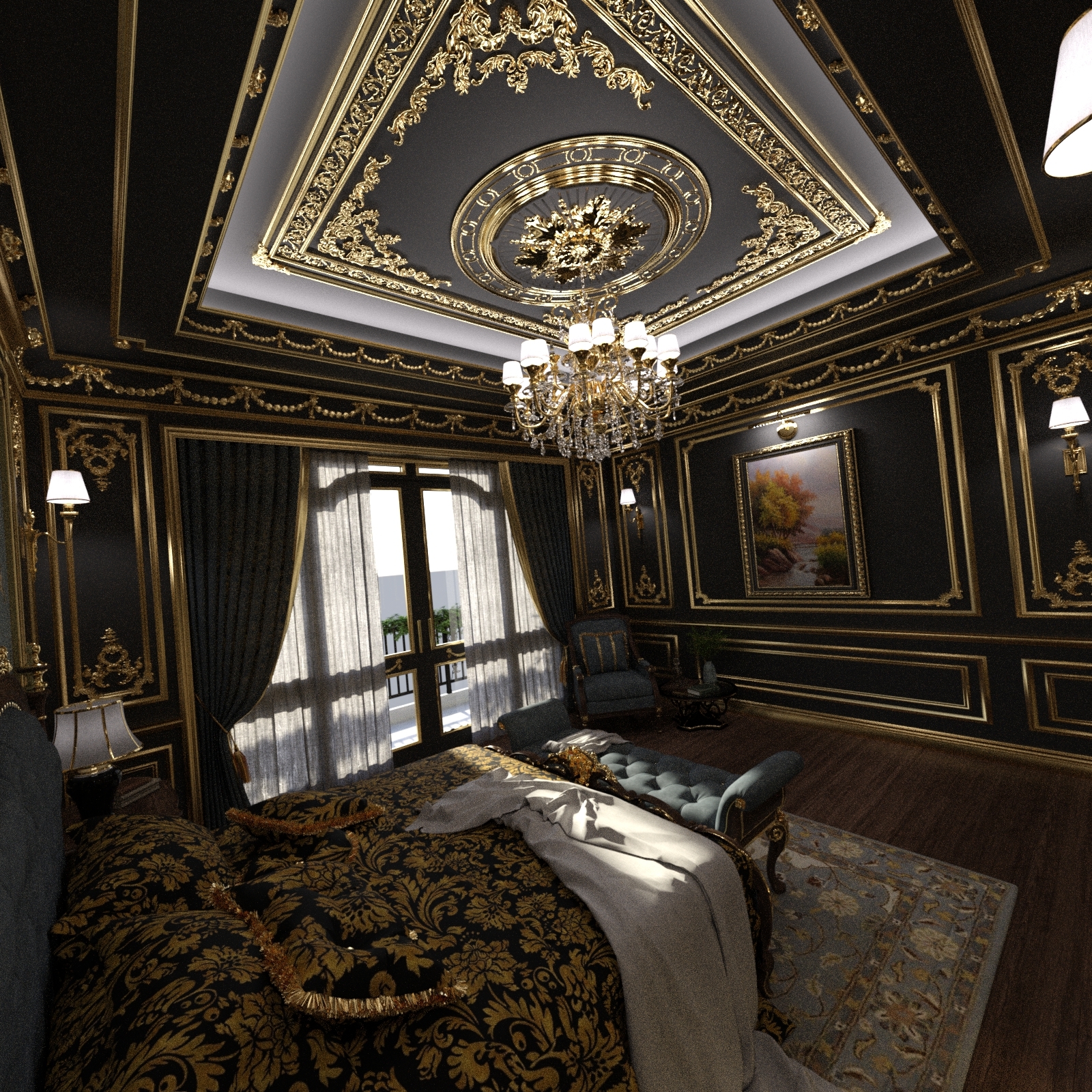 Elegant Bedroom by N/A