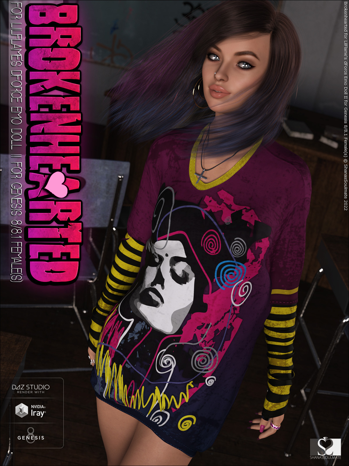 Brokenhearted for dForce Emo Doll II for Genesis 8 Female(s) by N/A
