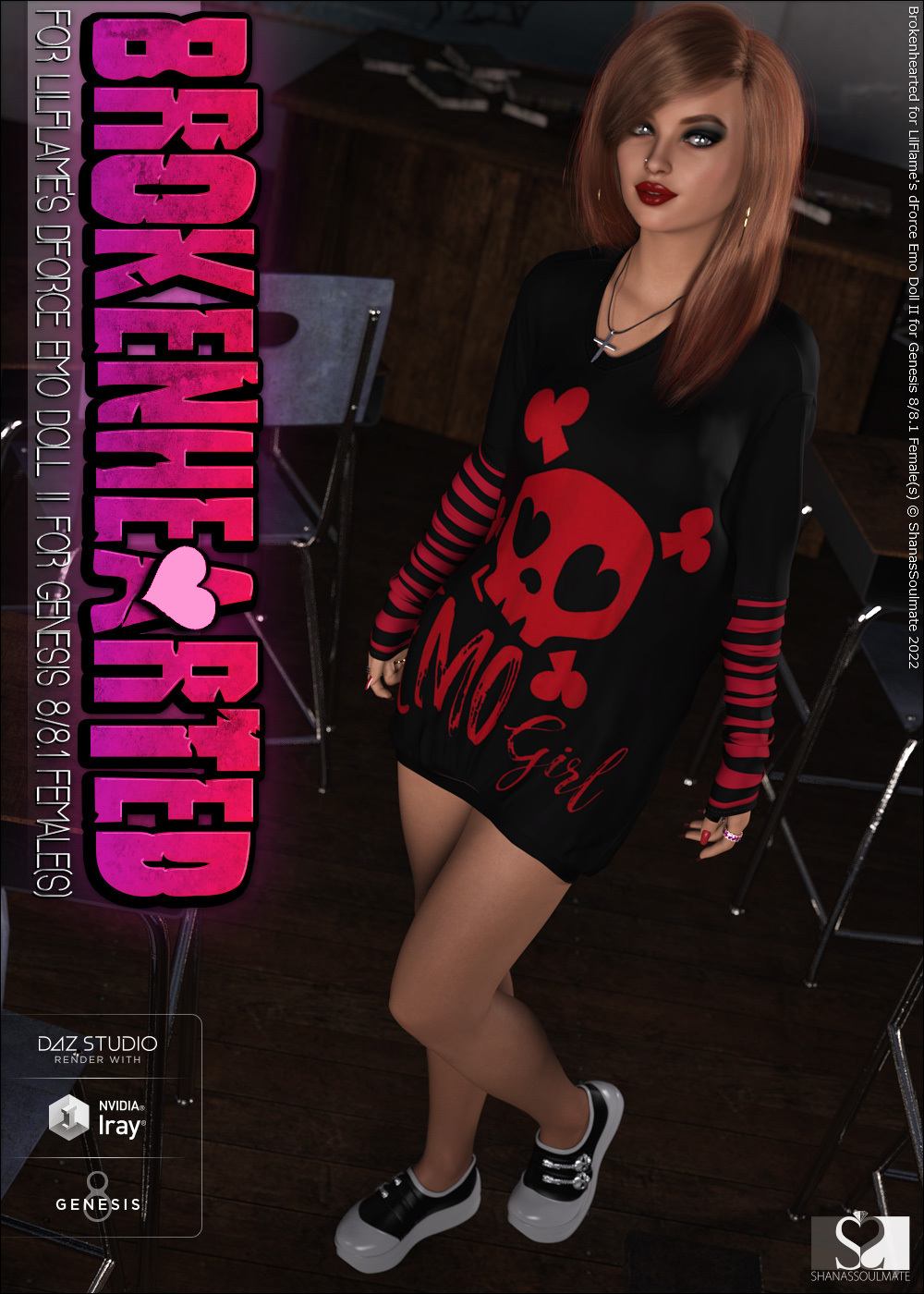 Brokenhearted for dForce Emo Doll II for Genesis 8 Female(s) by N/A