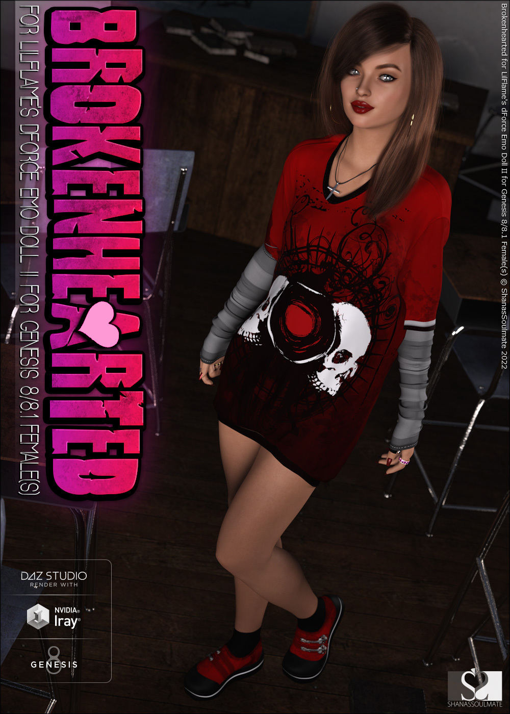 Brokenhearted for dForce Emo Doll II for Genesis 8 Female(s) by N/A