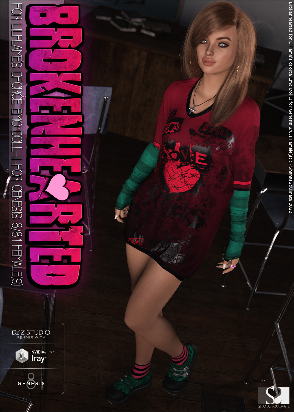 Brokenhearted for dForce Emo Doll II for Genesis 8 Female(s) by N/A