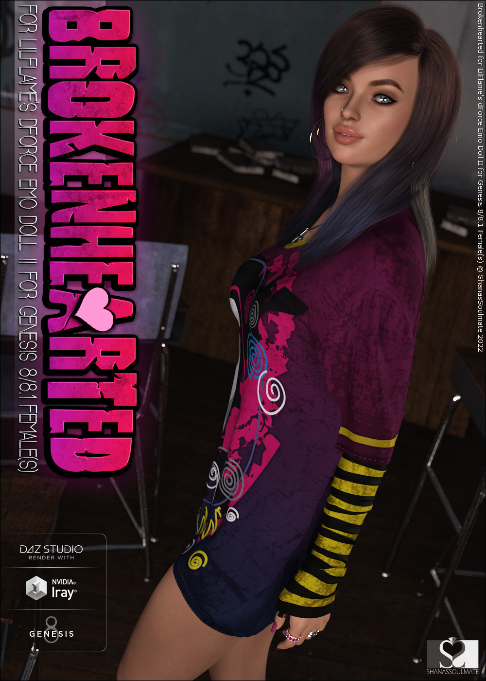 Brokenhearted for dForce Emo Doll II for Genesis 8 Female(s) by N/A