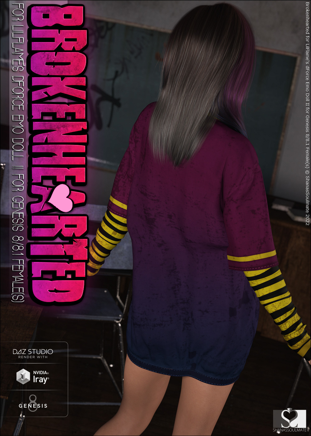 Brokenhearted for dForce Emo Doll II for Genesis 8 Female(s) by N/A