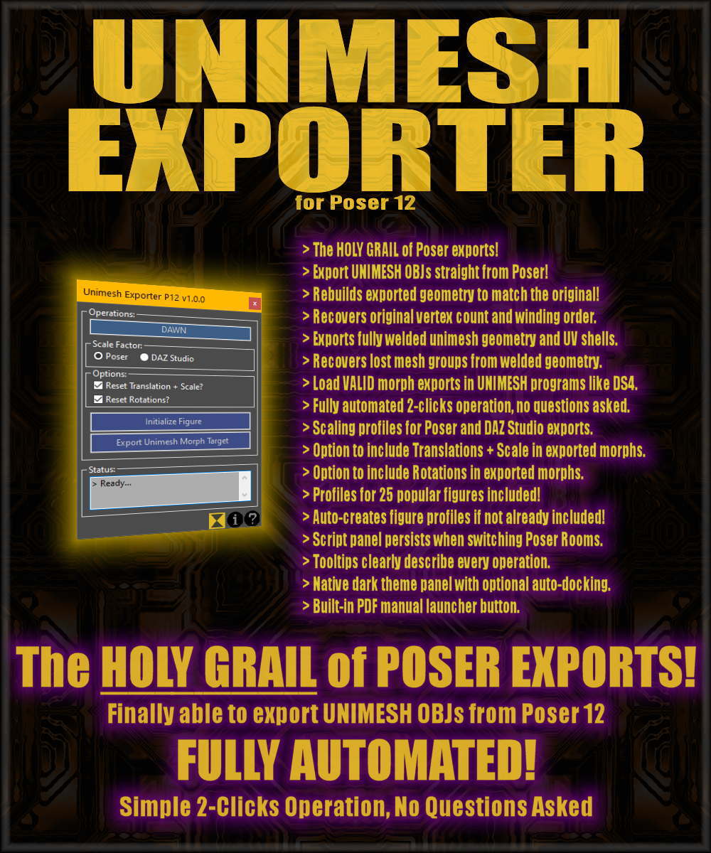 Unimesh Exporter for Poser 12 by N/A