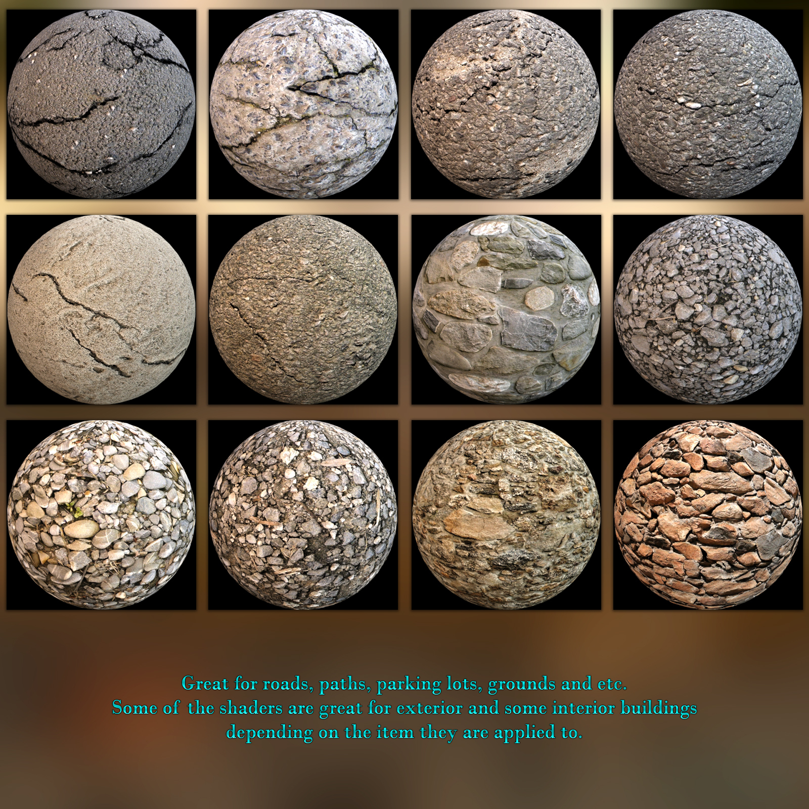 Stone and Asphalt Shaders for Daz Studio Iray by N/A