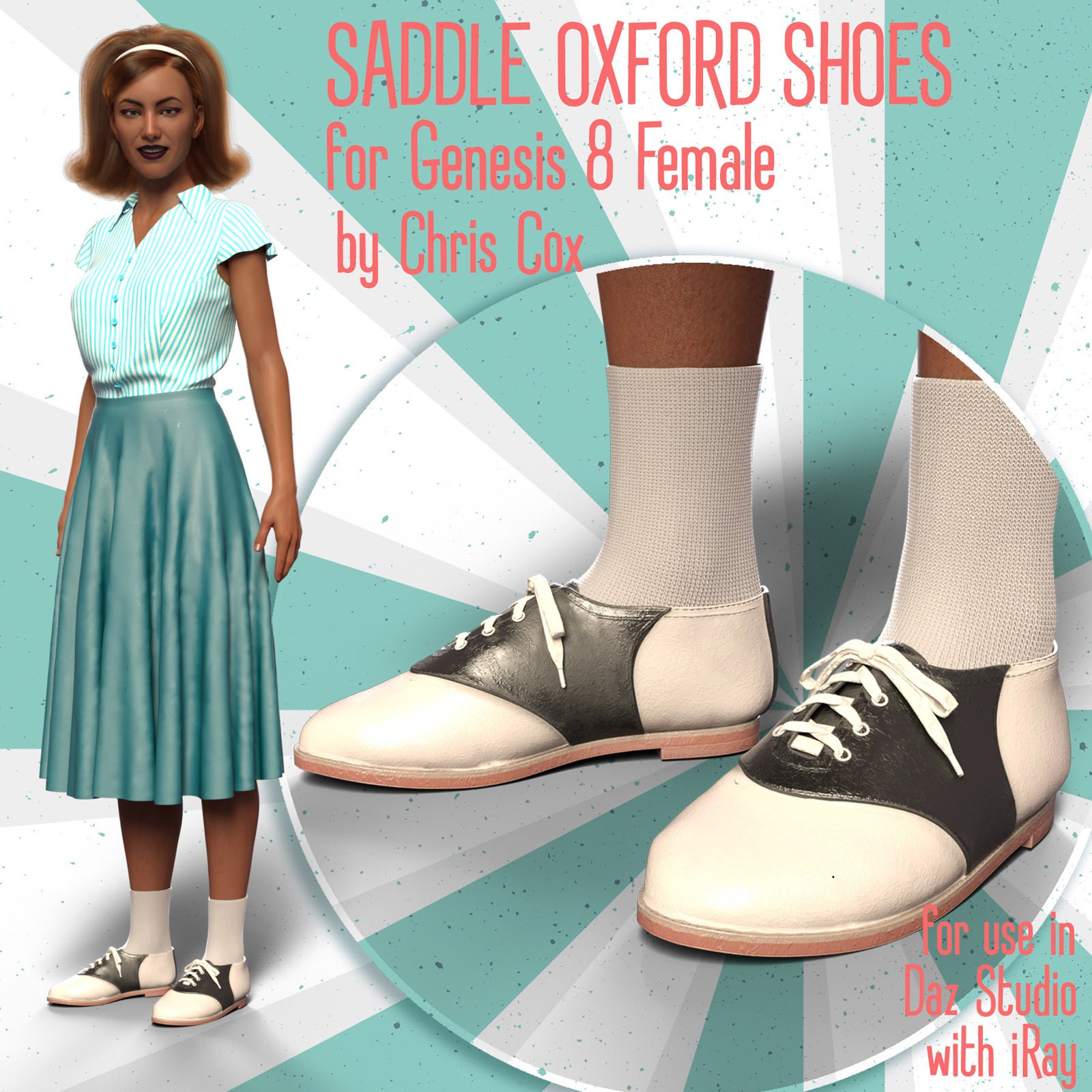 Saddle Oxford Shoes for G8F by N/A