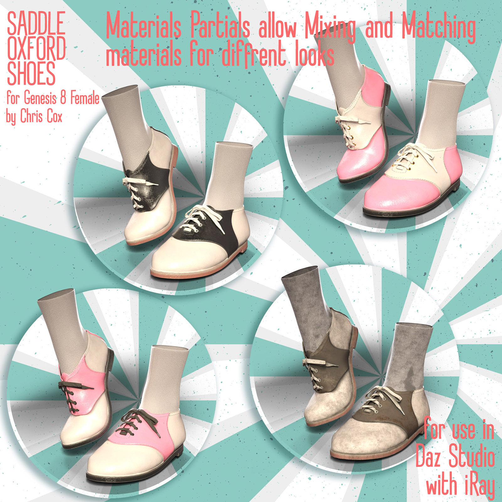 Saddle Oxford Shoes for G8F by N/A