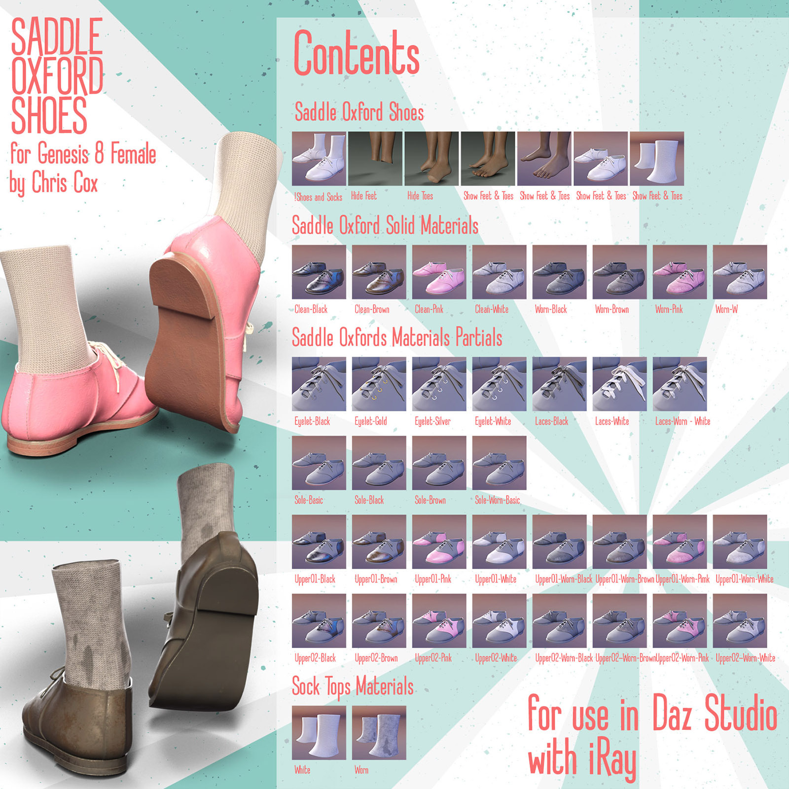 Saddle Oxford Shoes for G8F by N/A