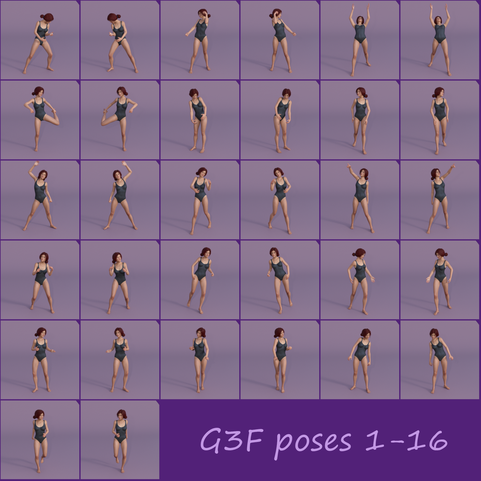 Standing poses pack_001 by Rosseliani by N/A