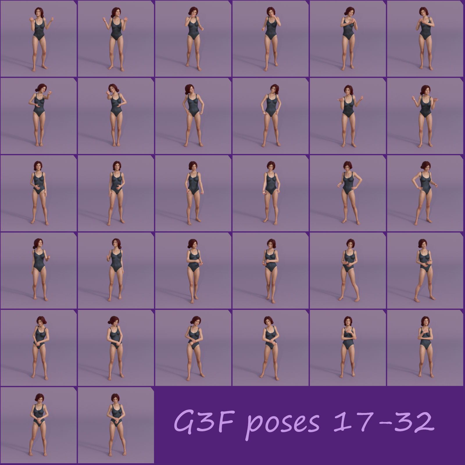 Standing poses pack_001 by Rosseliani by N/A