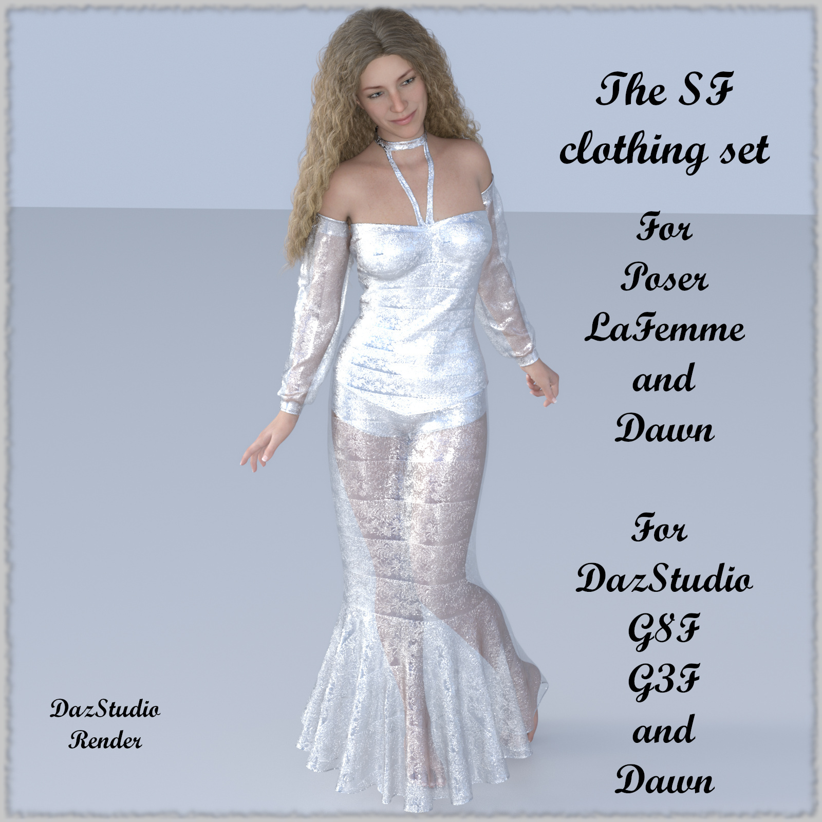 The SF Cloth set Poser Dynamic - La Femme and Dawn  dForce for G8F G3 by N/A