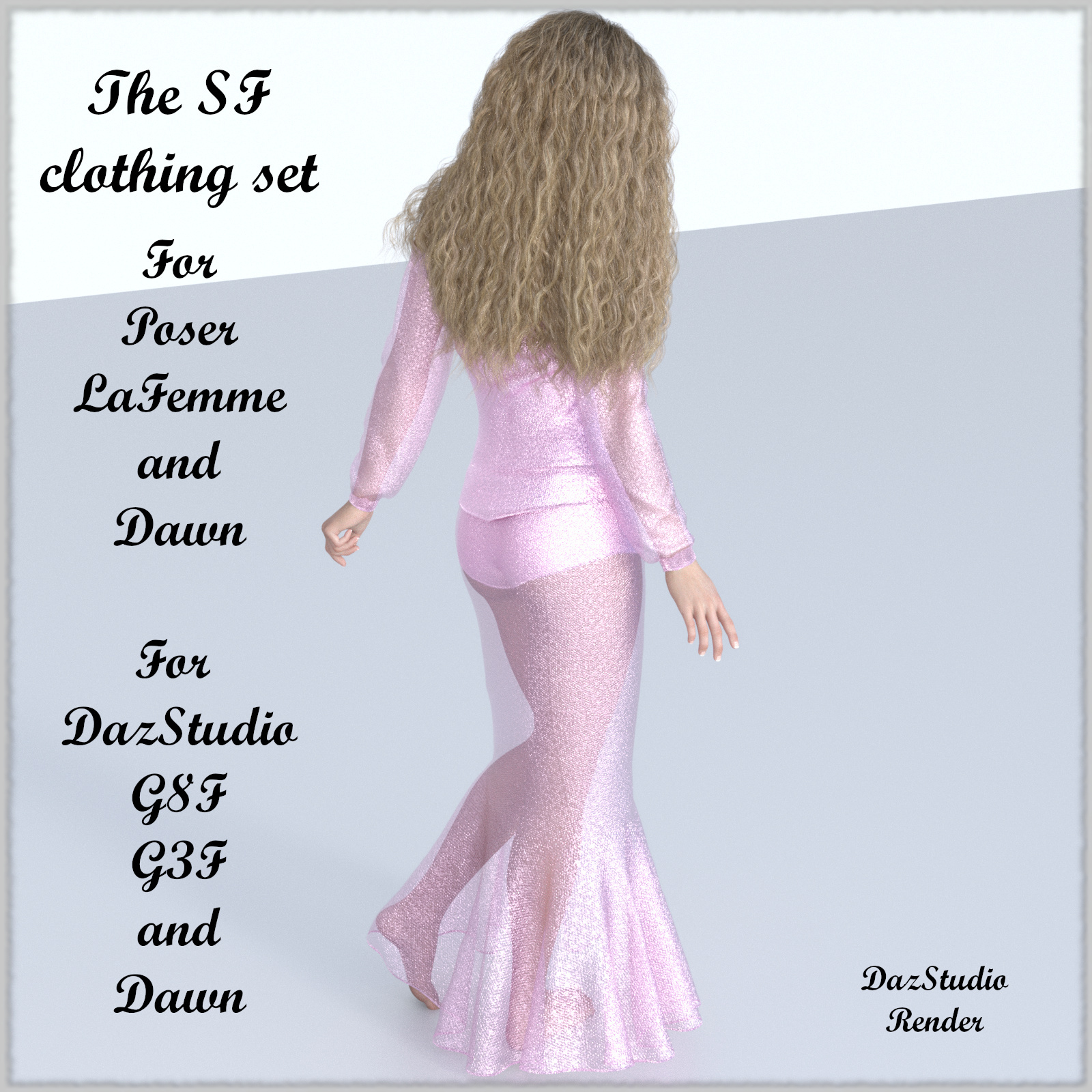 The SF Cloth set Poser Dynamic - La Femme and Dawn  dForce for G8F G3 by N/A