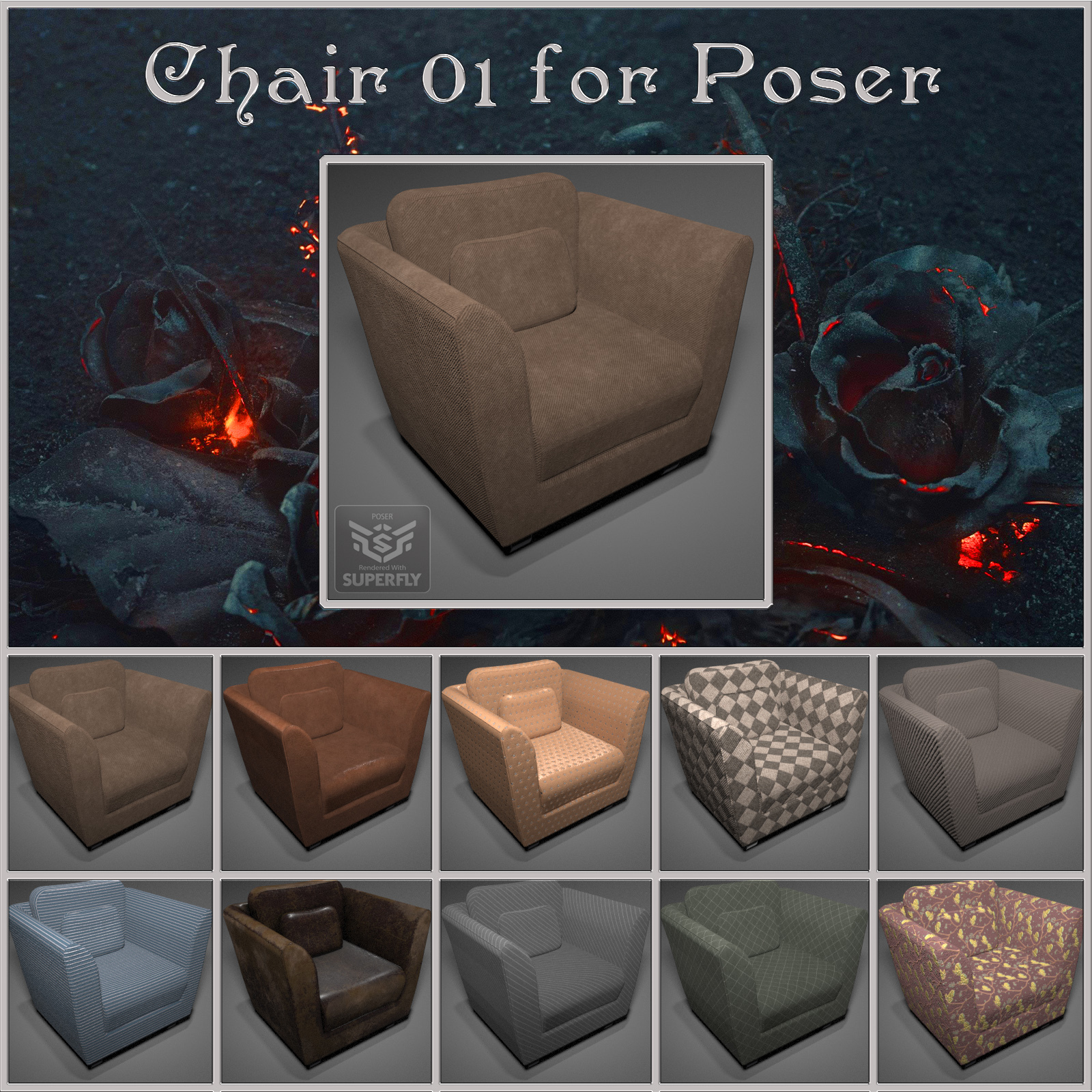 All Props Chairs 01 For Poser by N/A