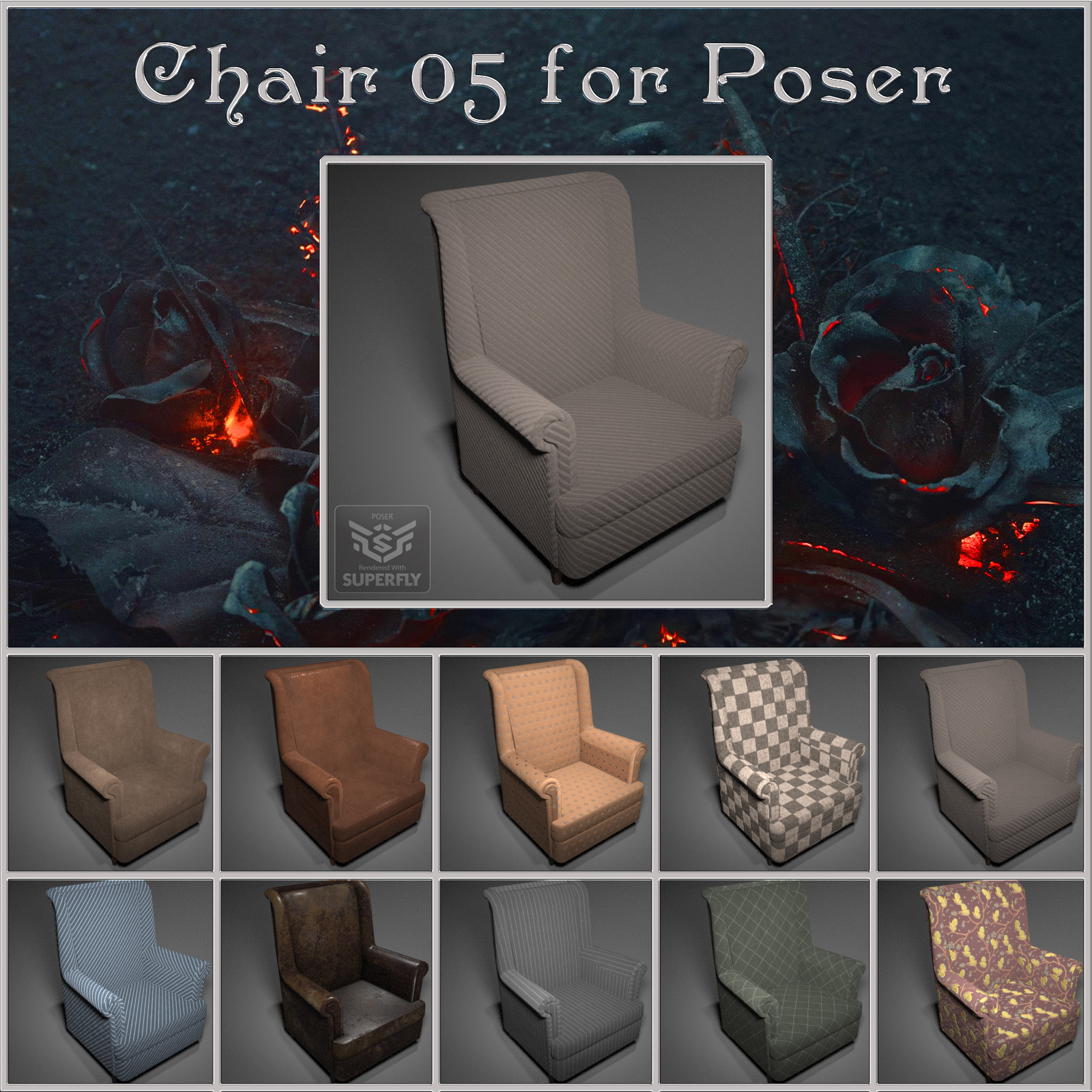 All Props Chairs 01 For Poser by N/A