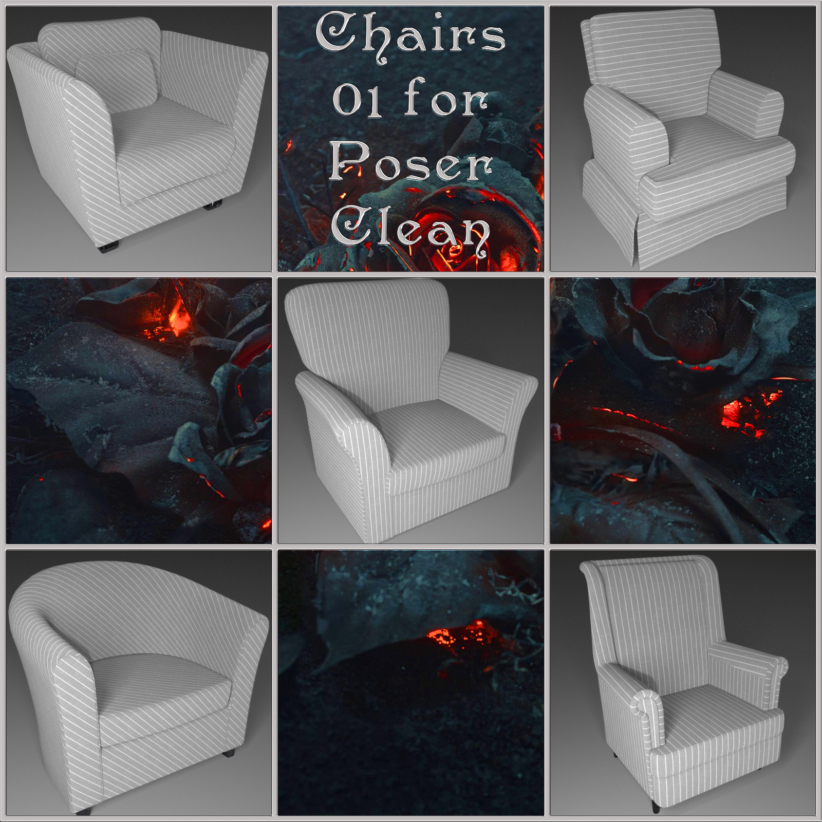All Props Chairs 01 For Poser by N/A