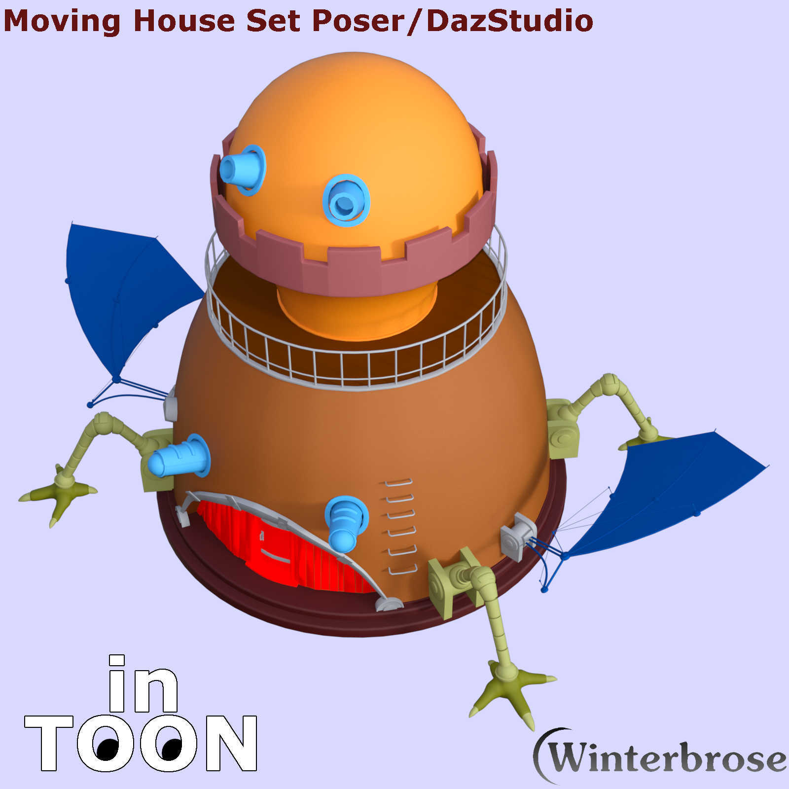 in-TOON Cartoon Style Materials for Moving House set in Poser and Daz Studio by N/A