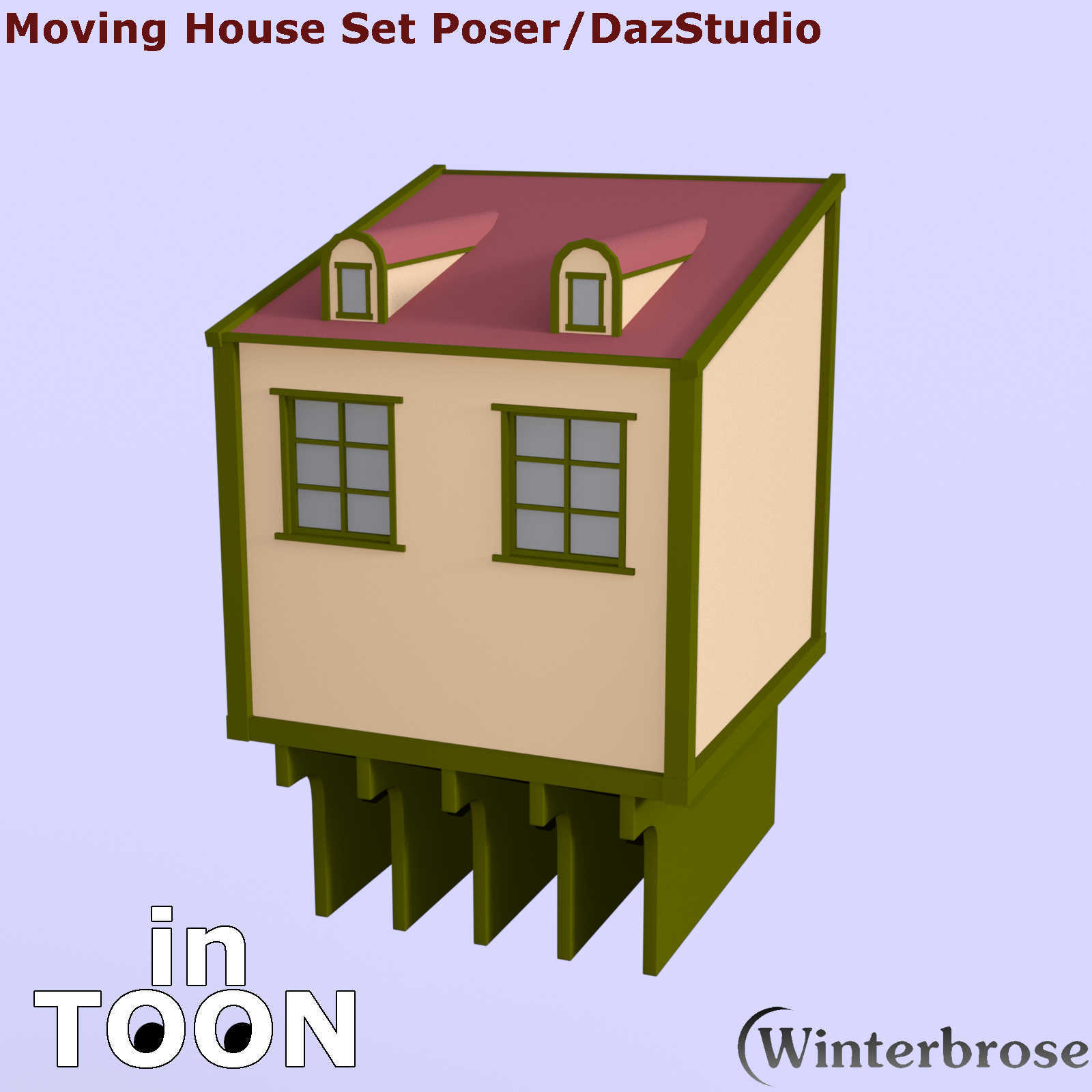 in-TOON Cartoon Style Materials for Moving House set in Poser and Daz Studio by N/A