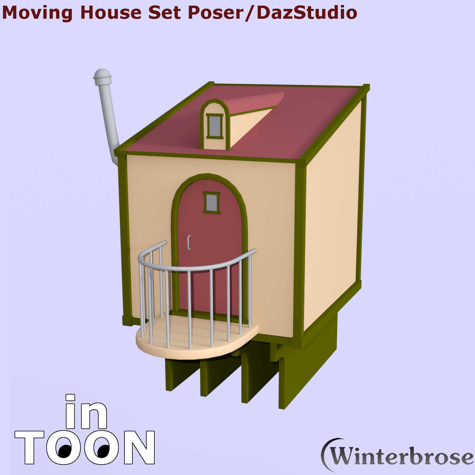 in-TOON Cartoon Style Materials for Moving House set in Poser and Daz Studio by N/A