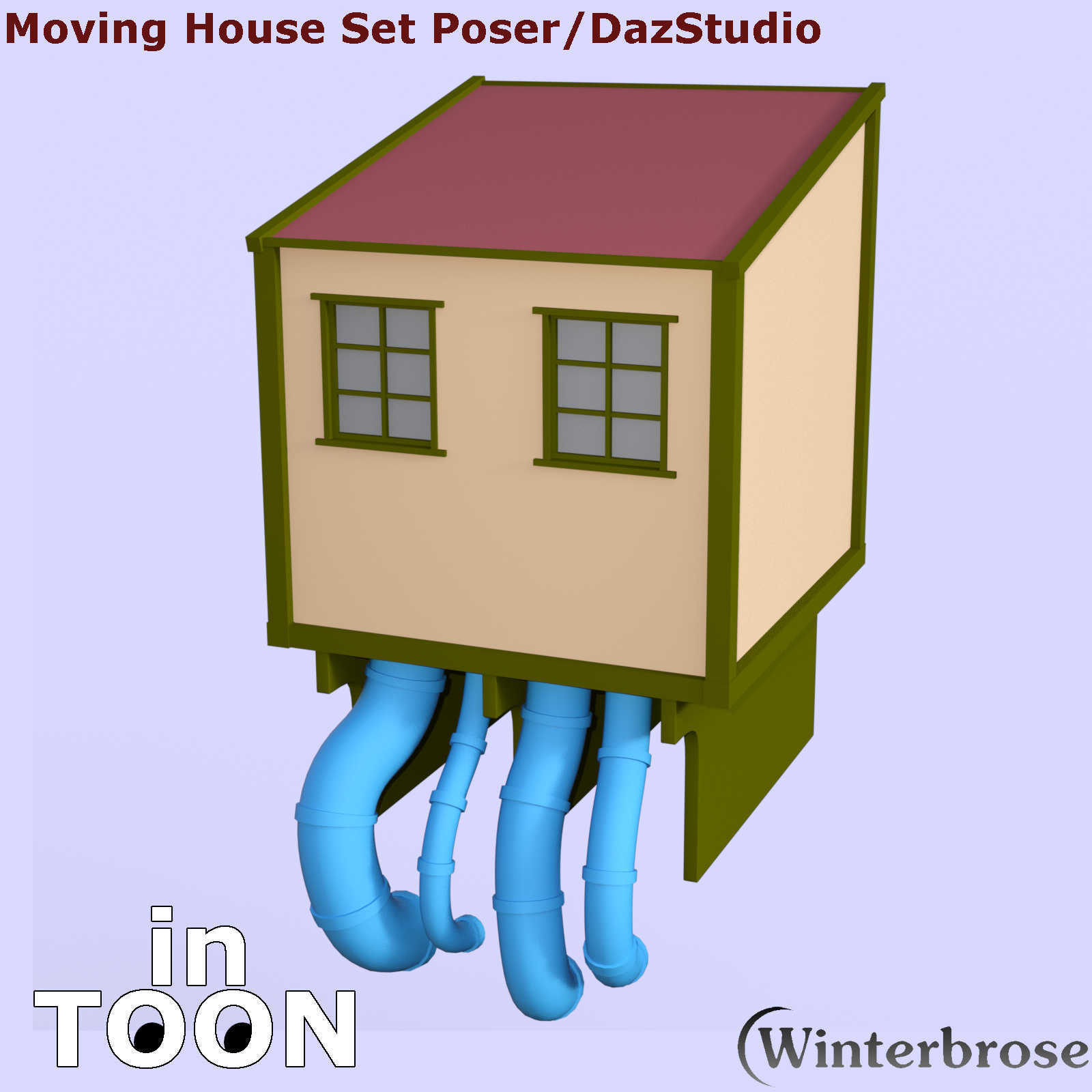 in-TOON Cartoon Style Materials for Moving House set in Poser and Daz Studio by N/A