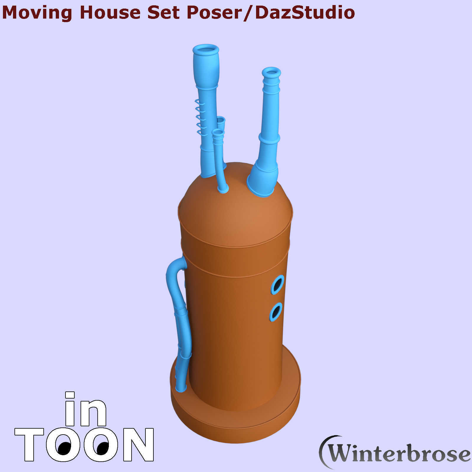 in-TOON Cartoon Style Materials for Moving House set in Poser and Daz Studio by N/A