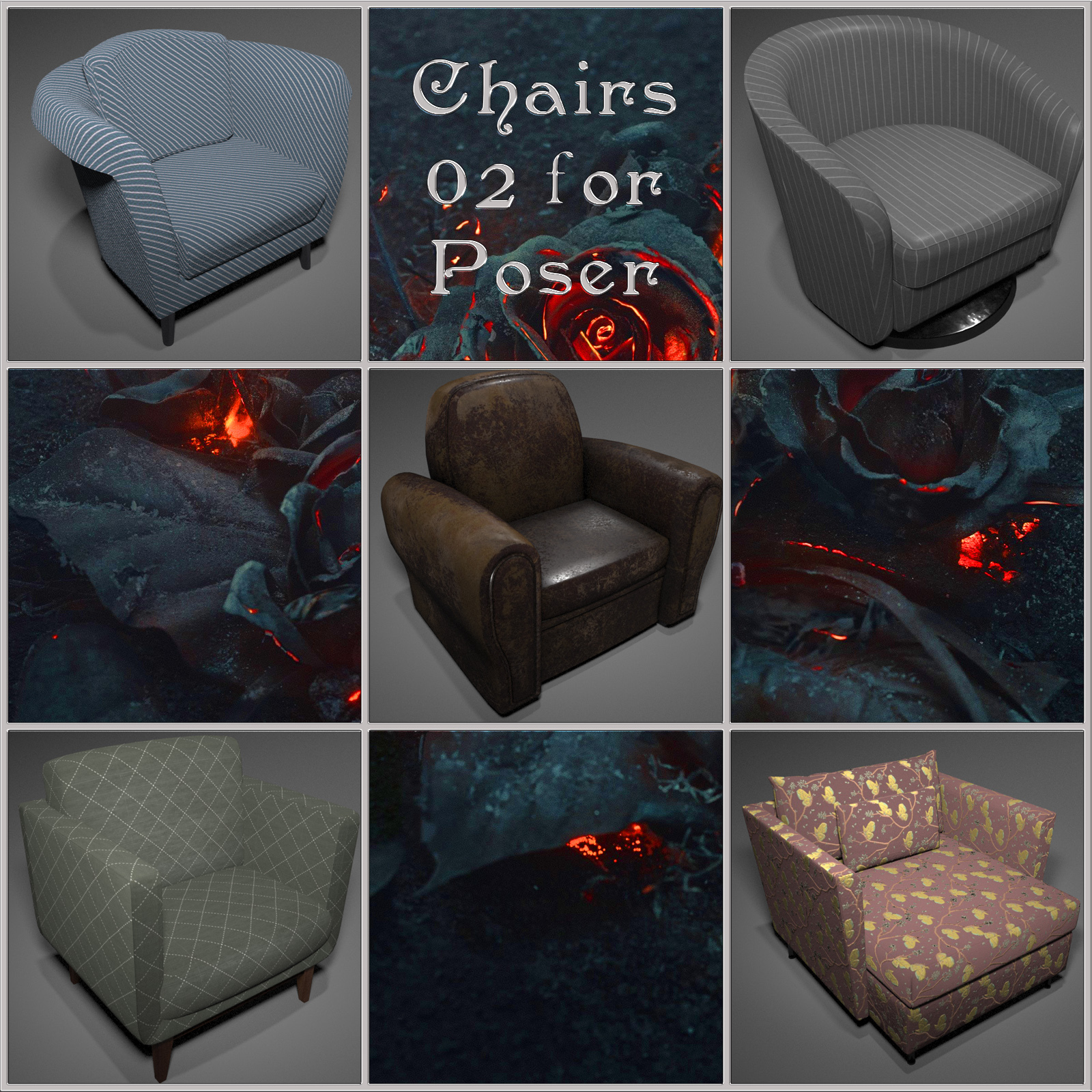 All Props Chairs 02 For Poser by N/A