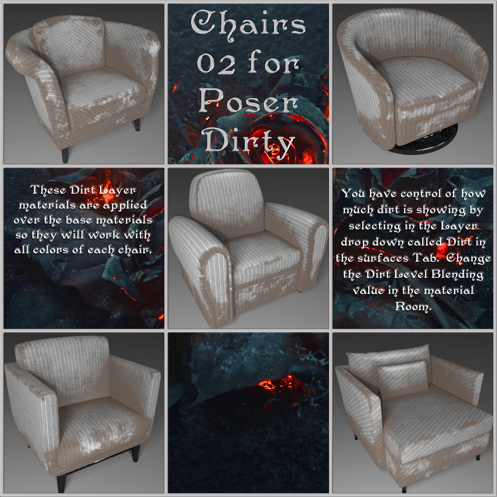 All Props Chairs 02 For Poser by N/A