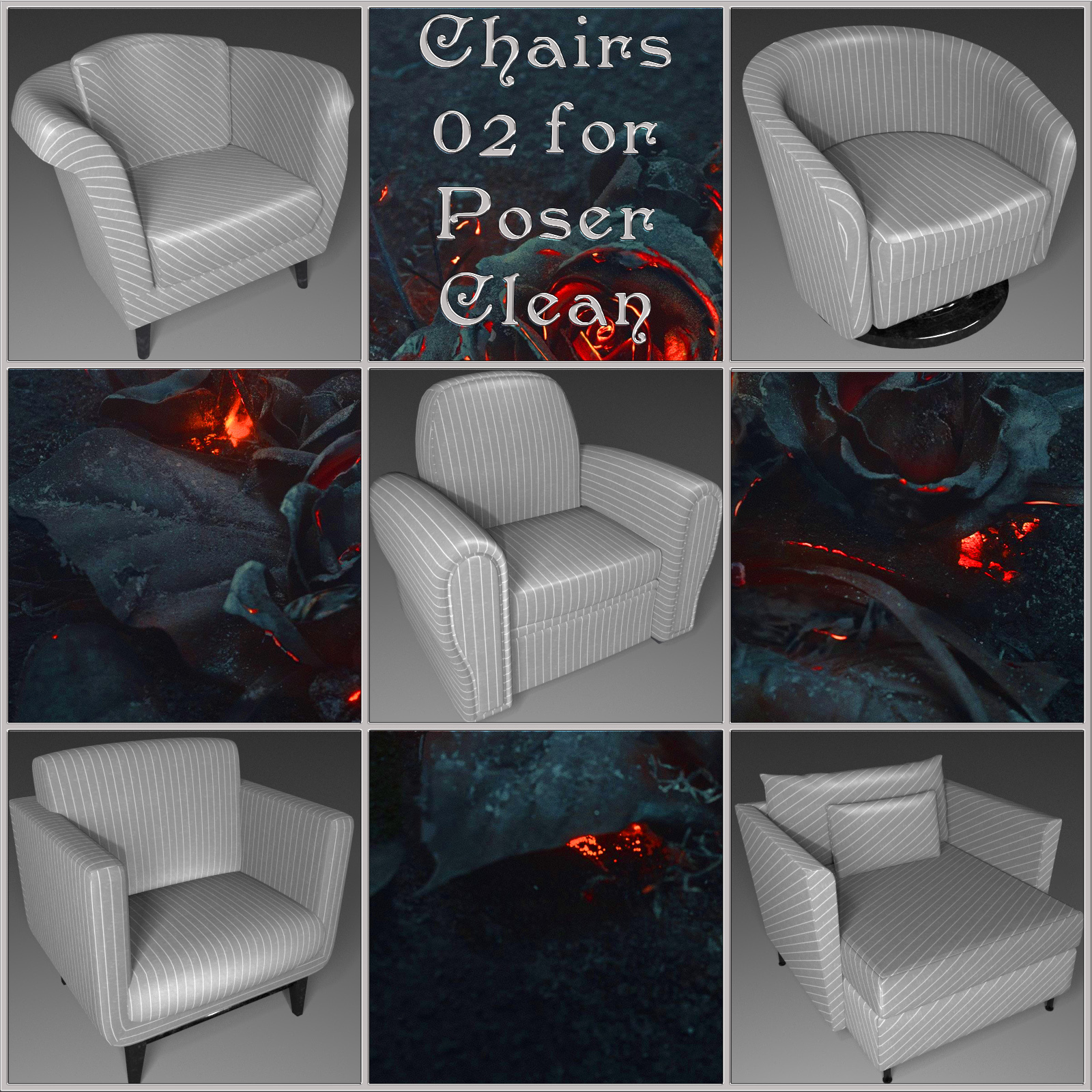 All Props Chairs 02 For Poser by N/A
