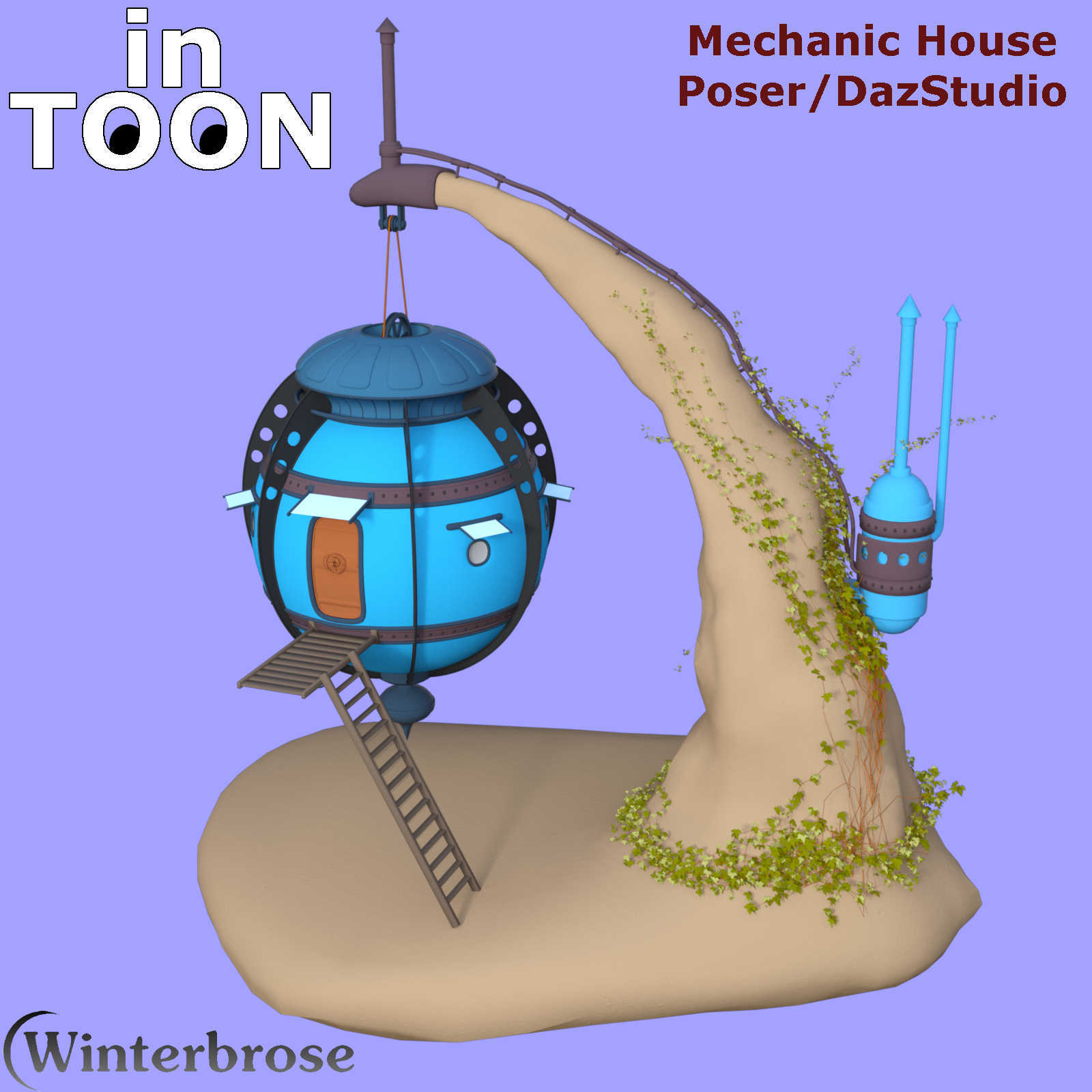in-TOON Cartoon Style Materials for Mechanic House in Poser and Daz Studio by N/A