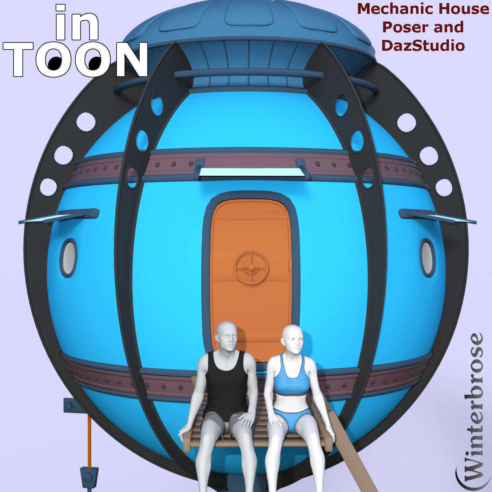 in-TOON Cartoon Style Materials for Mechanic House in Poser and Daz Studio by N/A