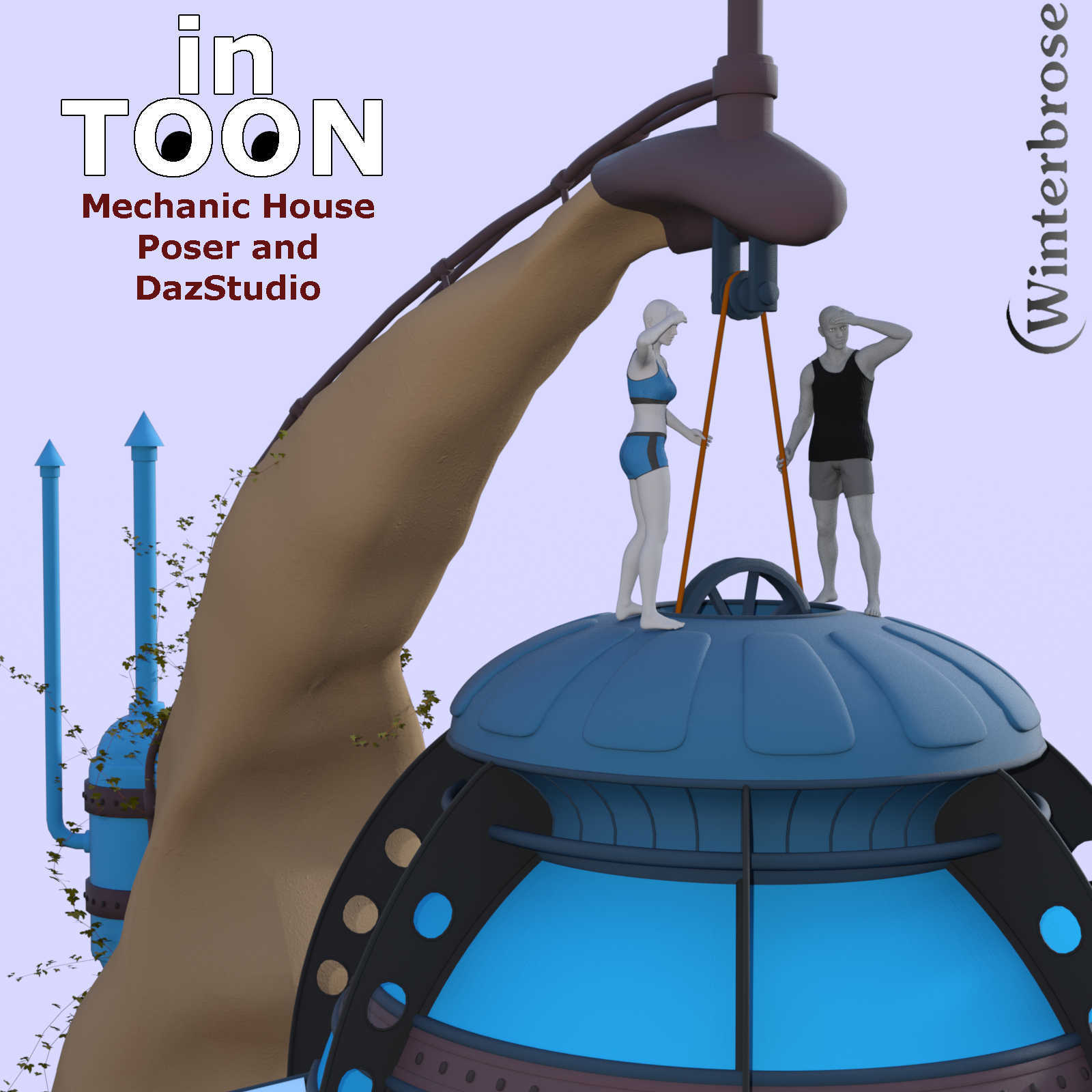 in-TOON Cartoon Style Materials for Mechanic House in Poser and Daz Studio by N/A