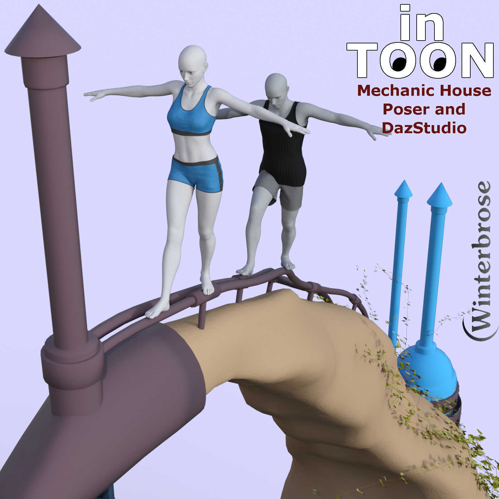 in-TOON Cartoon Style Materials for Mechanic House in Poser and Daz Studio by N/A