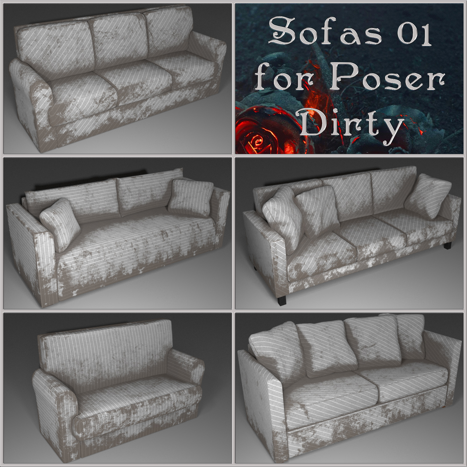 All Props Sofas 01 For Poser by N/A