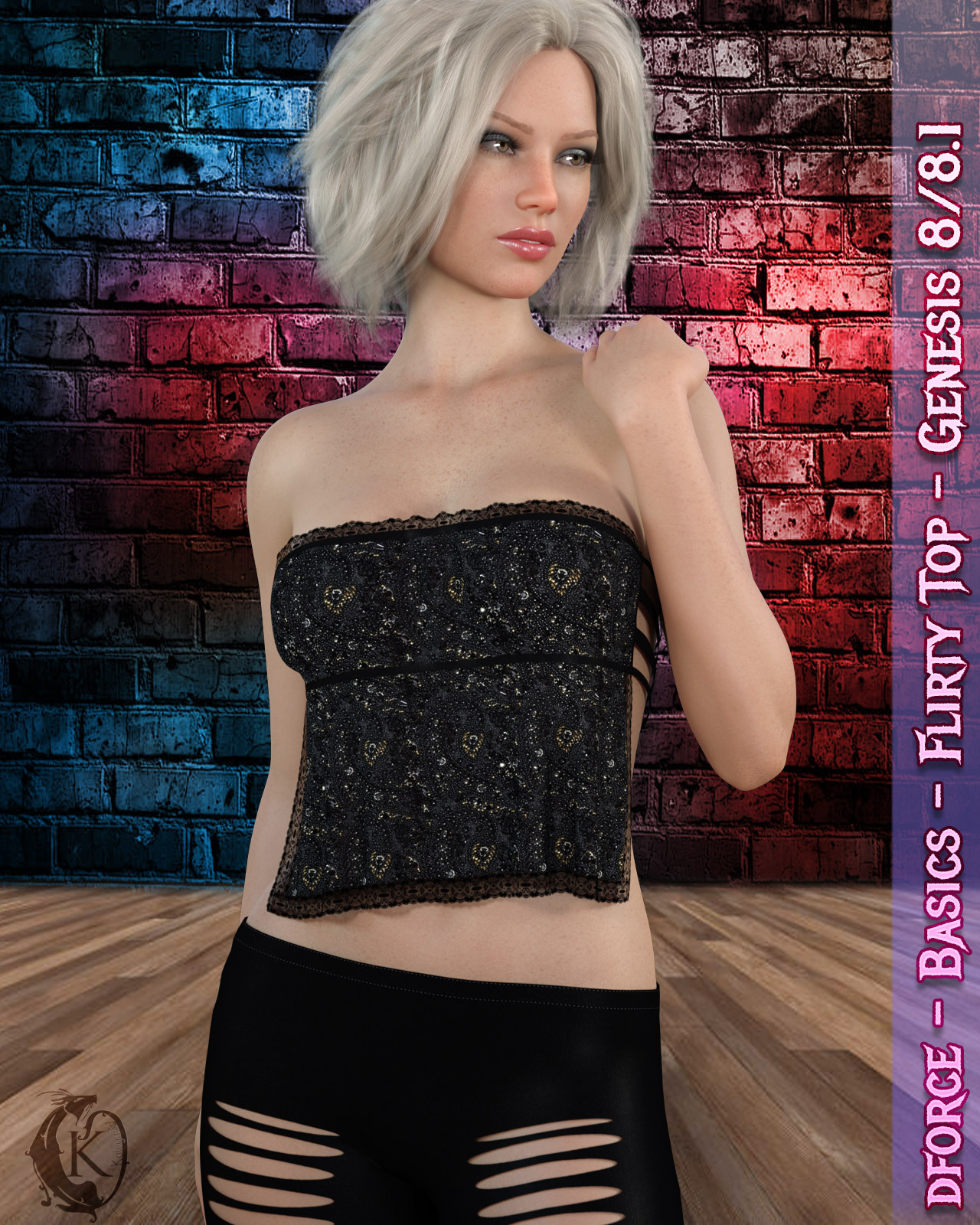 dforce - Basics - Flirty Top - Genesis 8 by N/A