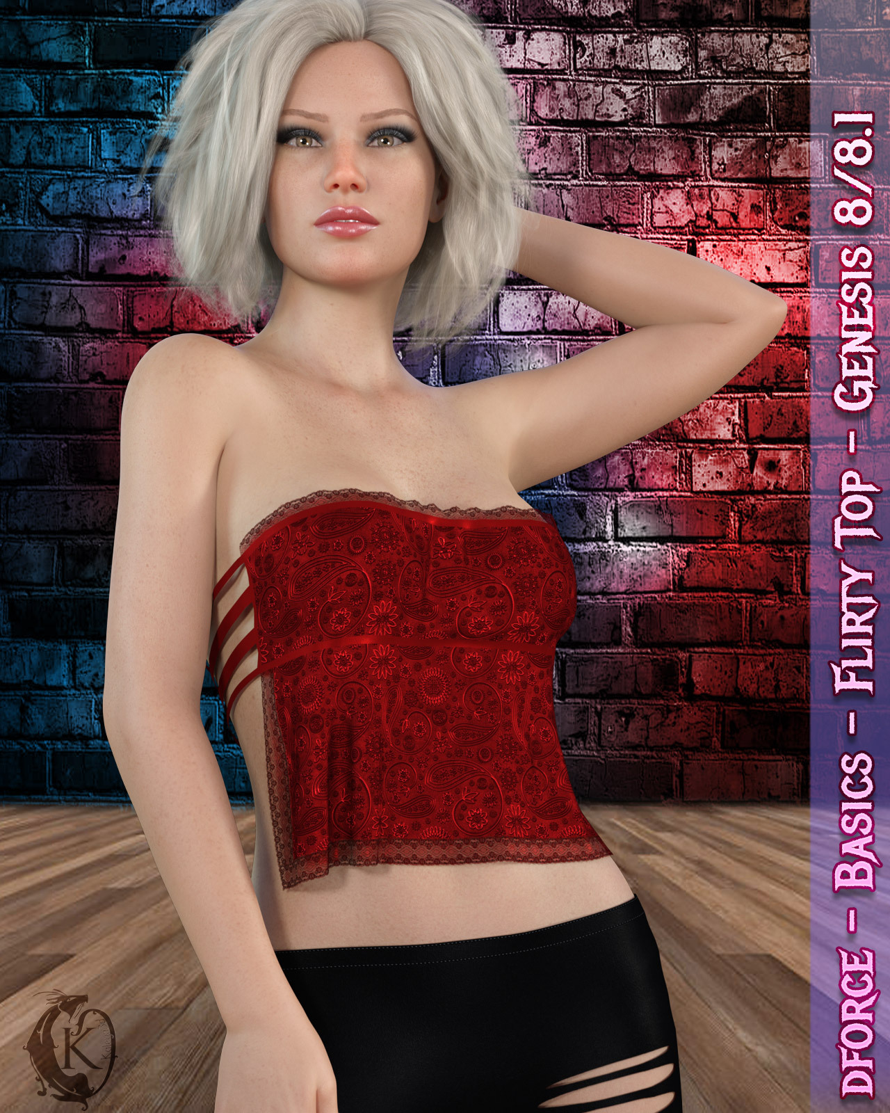 dforce - Basics - Flirty Top - Genesis 8 by N/A