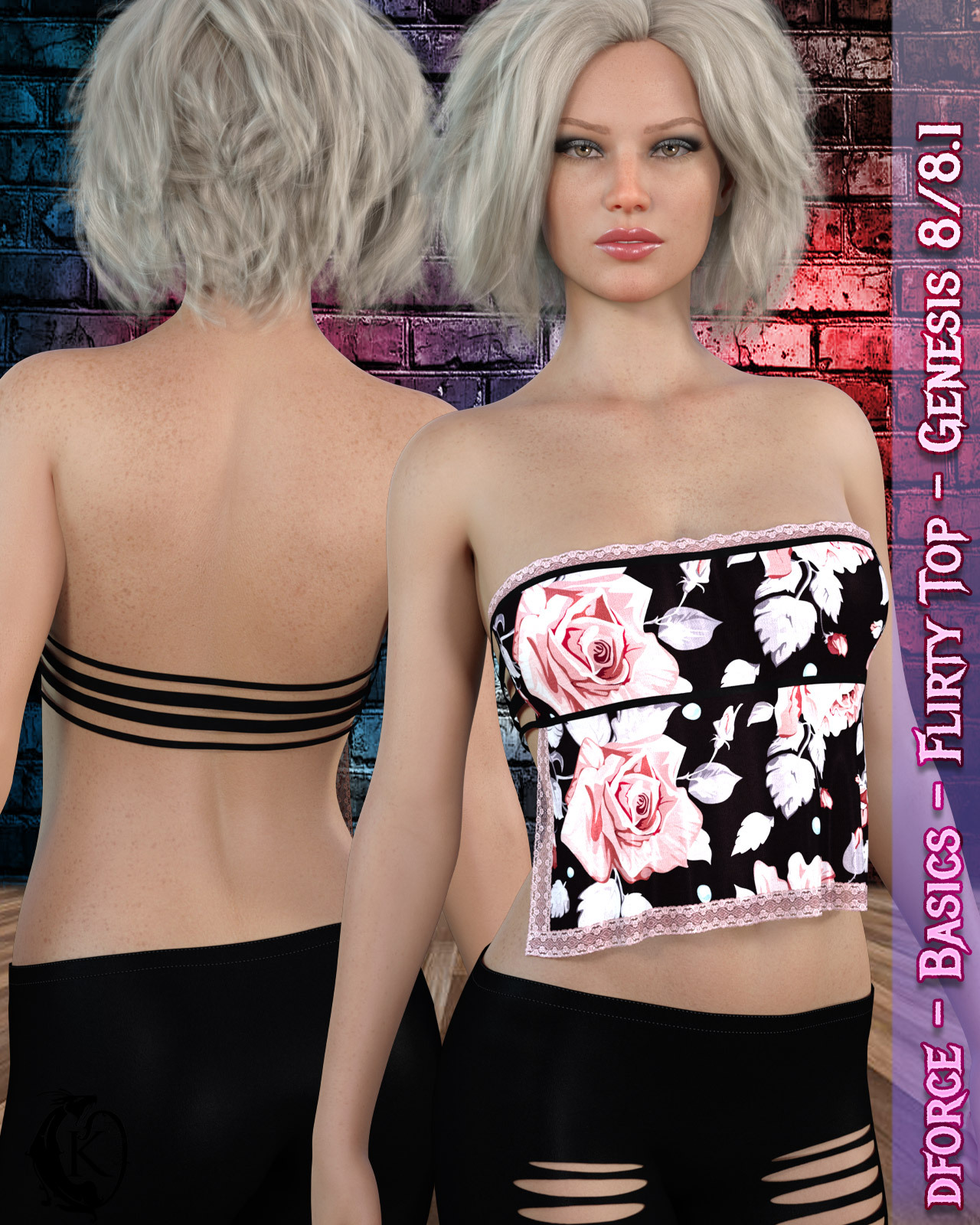 dforce - Basics - Flirty Top - Genesis 8 by N/A