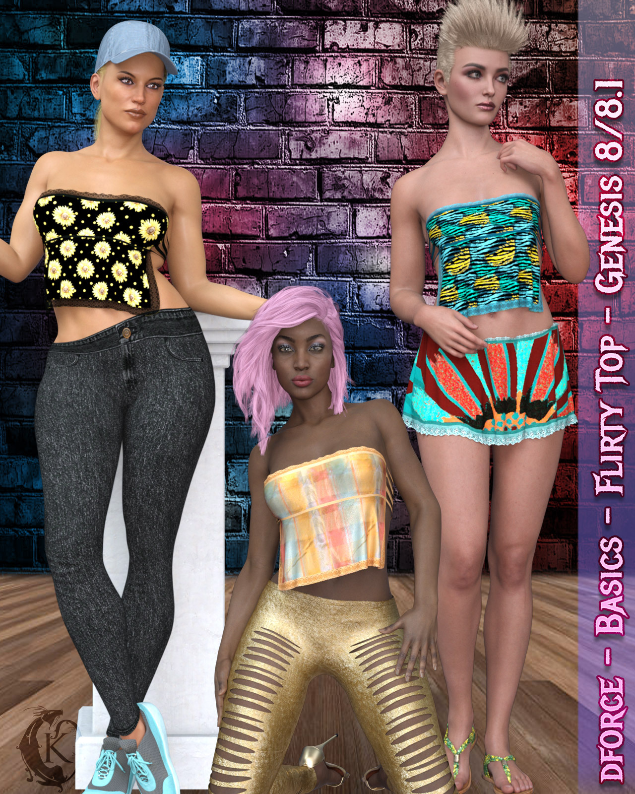 dforce - Basics - Flirty Top - Genesis 8 by N/A