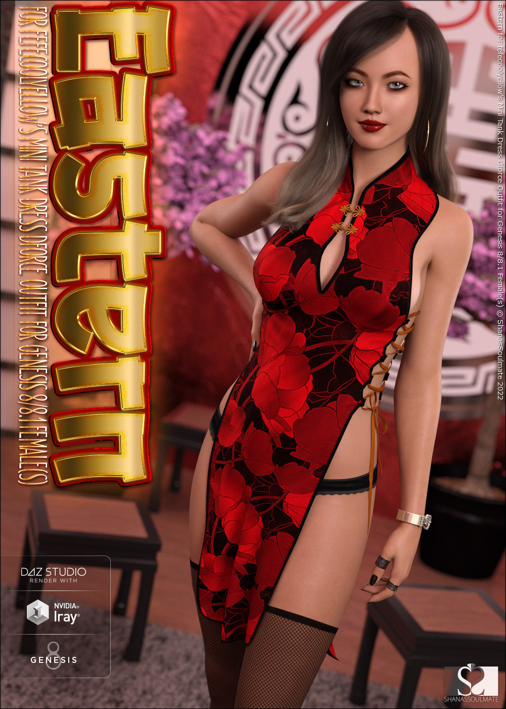 Eastern for Mini Tank Dress dforce Outfit for Genesis 8/8.1 Females by N/A