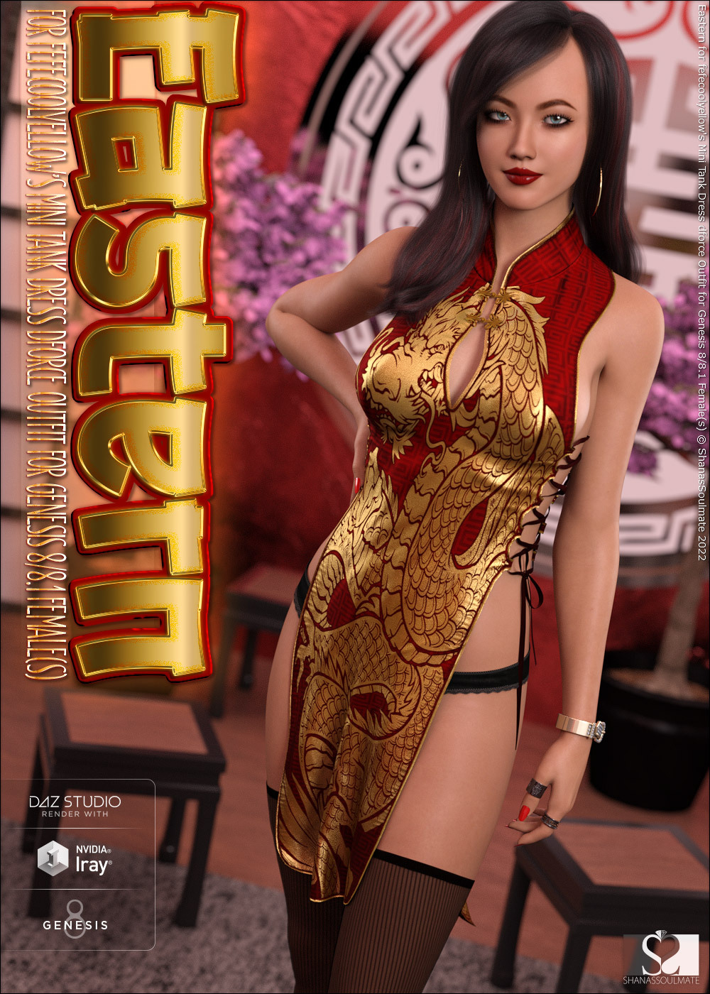 Eastern for Mini Tank Dress dforce Outfit for Genesis 8/8.1 Females by N/A