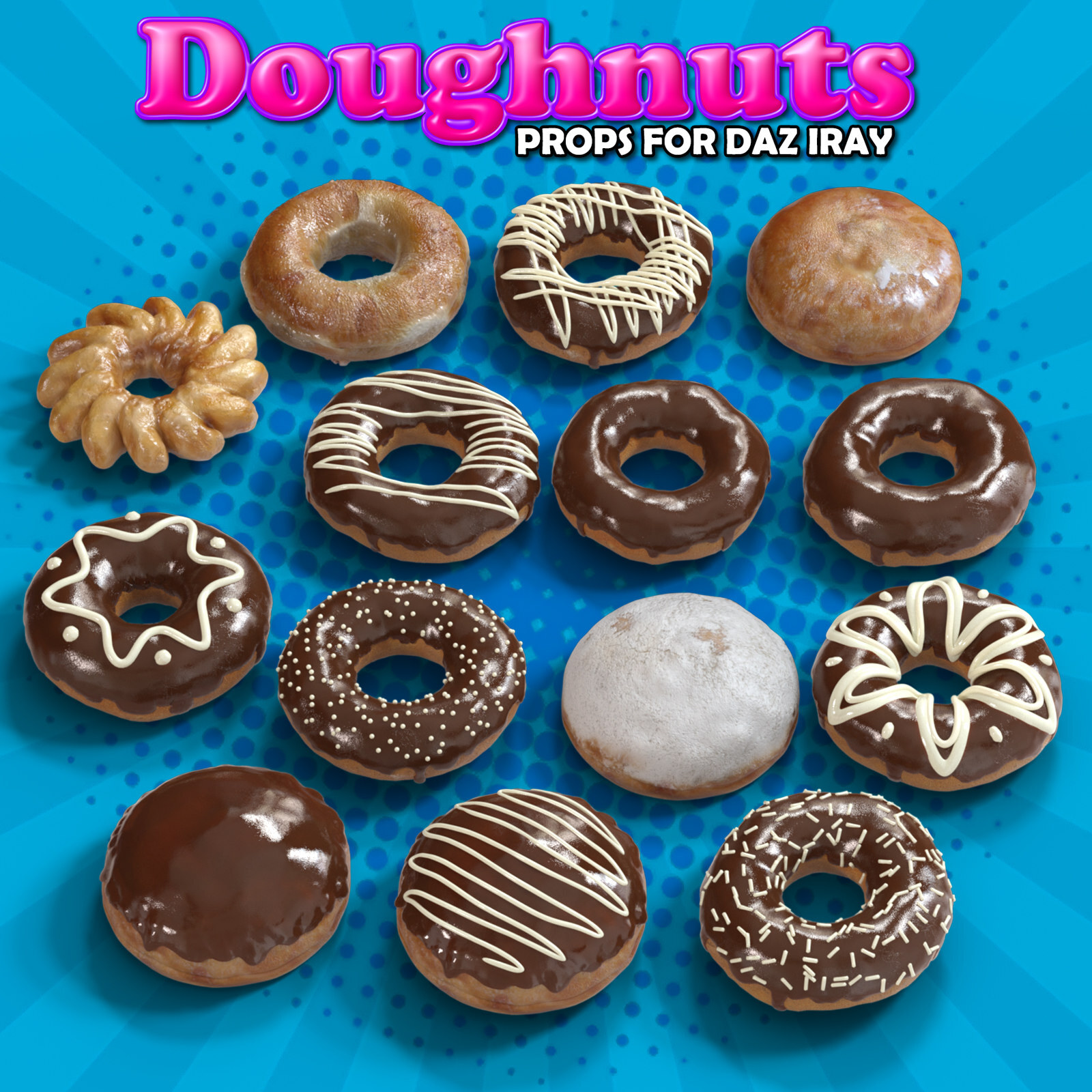 Exnem Doughnuts Props for DAZ Studio and IRAY by N/A