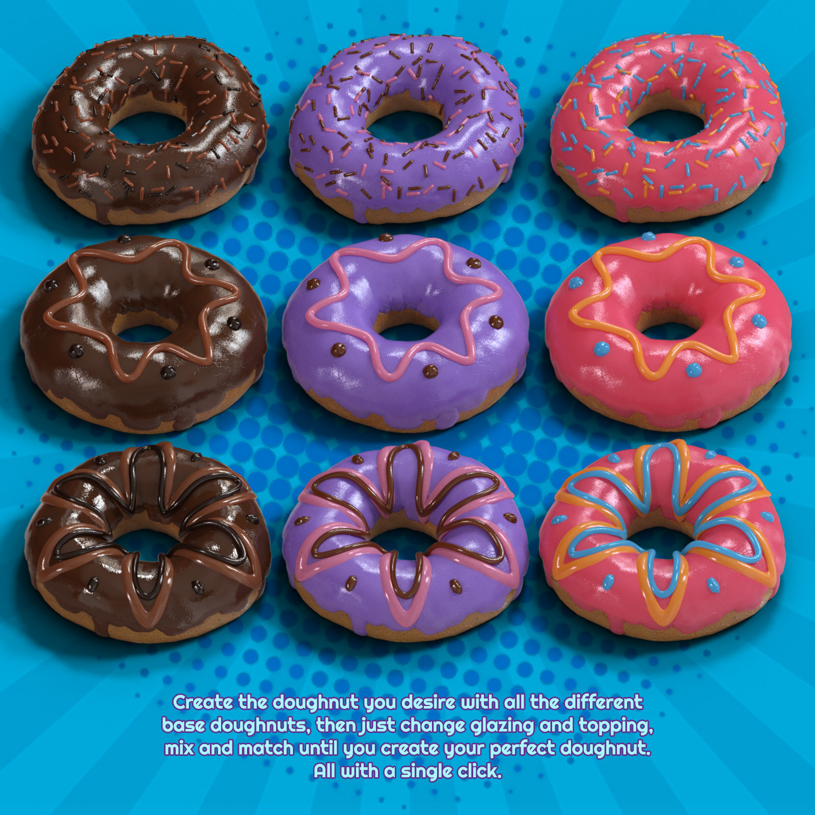 Exnem Doughnuts Props for DAZ Studio and IRAY by N/A
